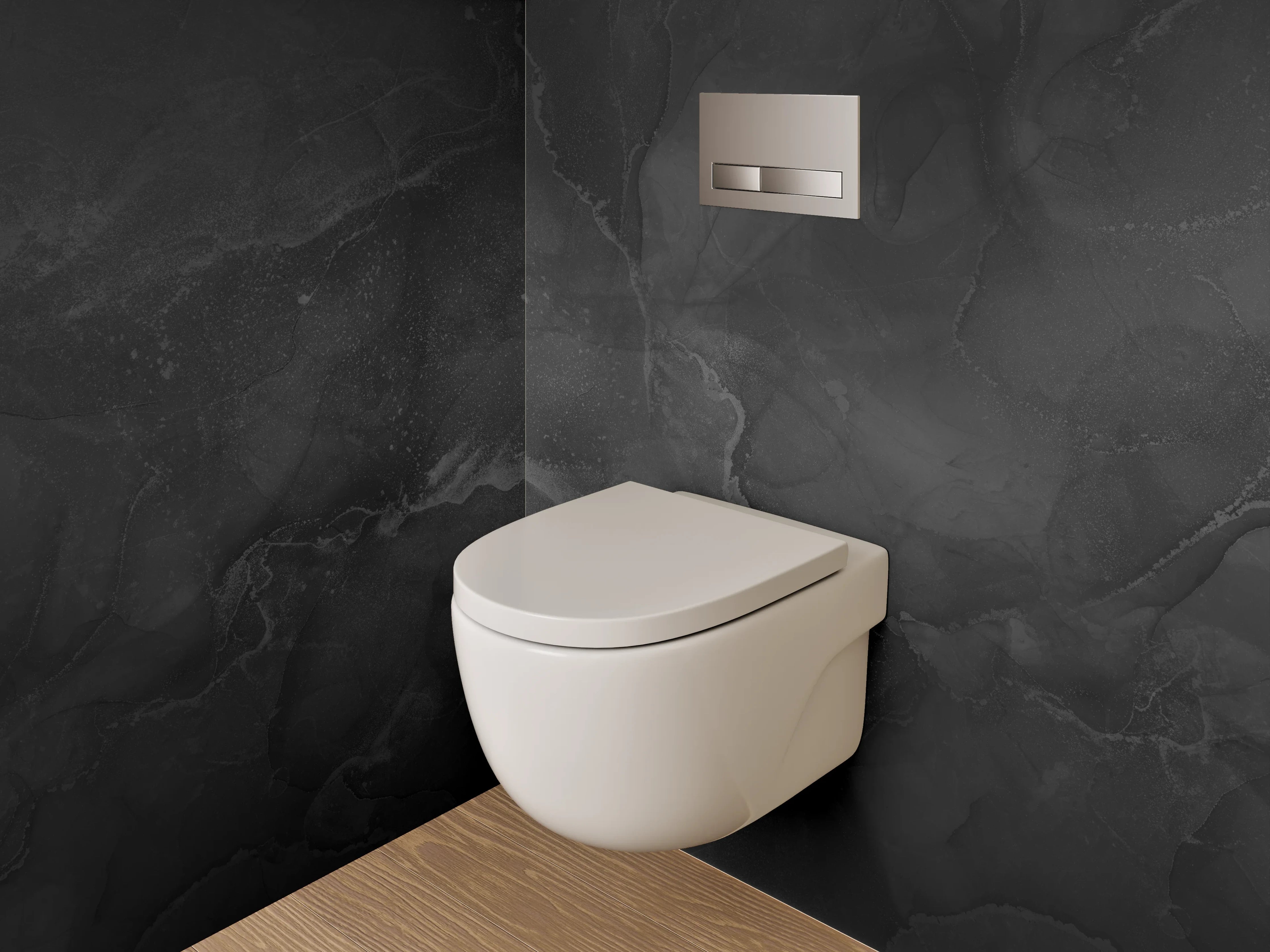 WC-Rückwand - Grauweißer Marmorzauber