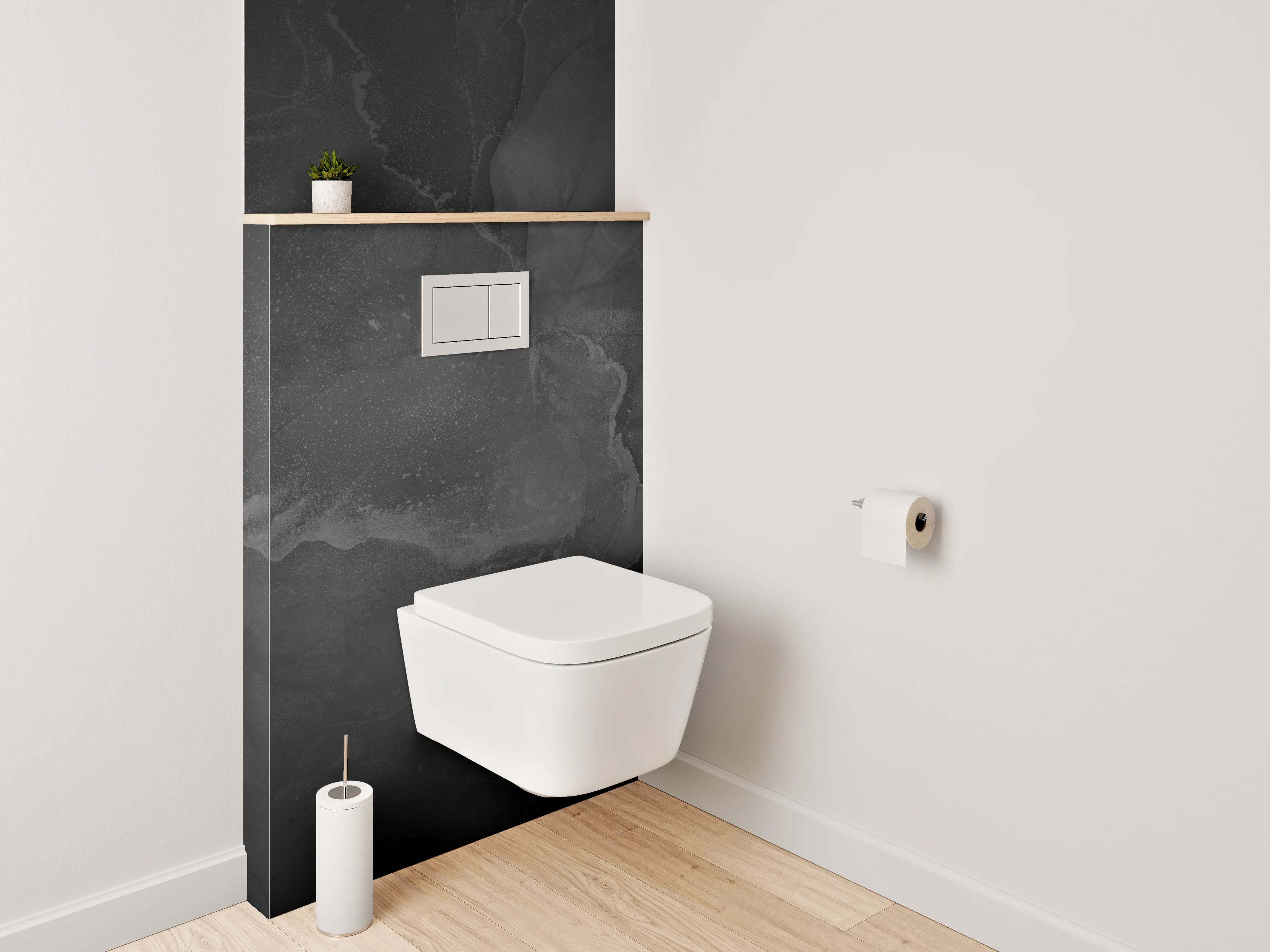 WC-Rückwand - Grauweißer Marmorzauber