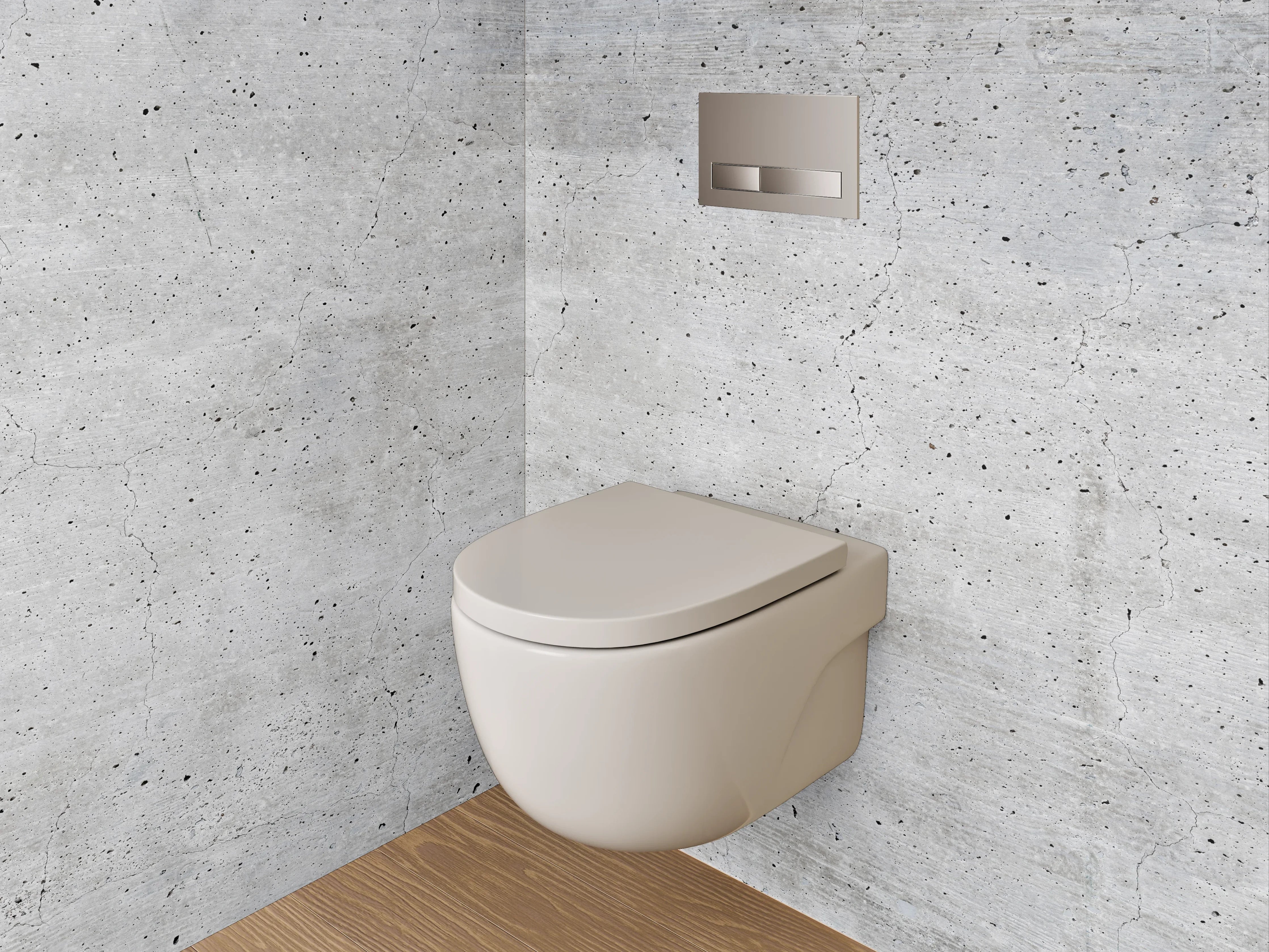 WC-Rückwand - Grauweißes Minimalismus-Flair in Beton