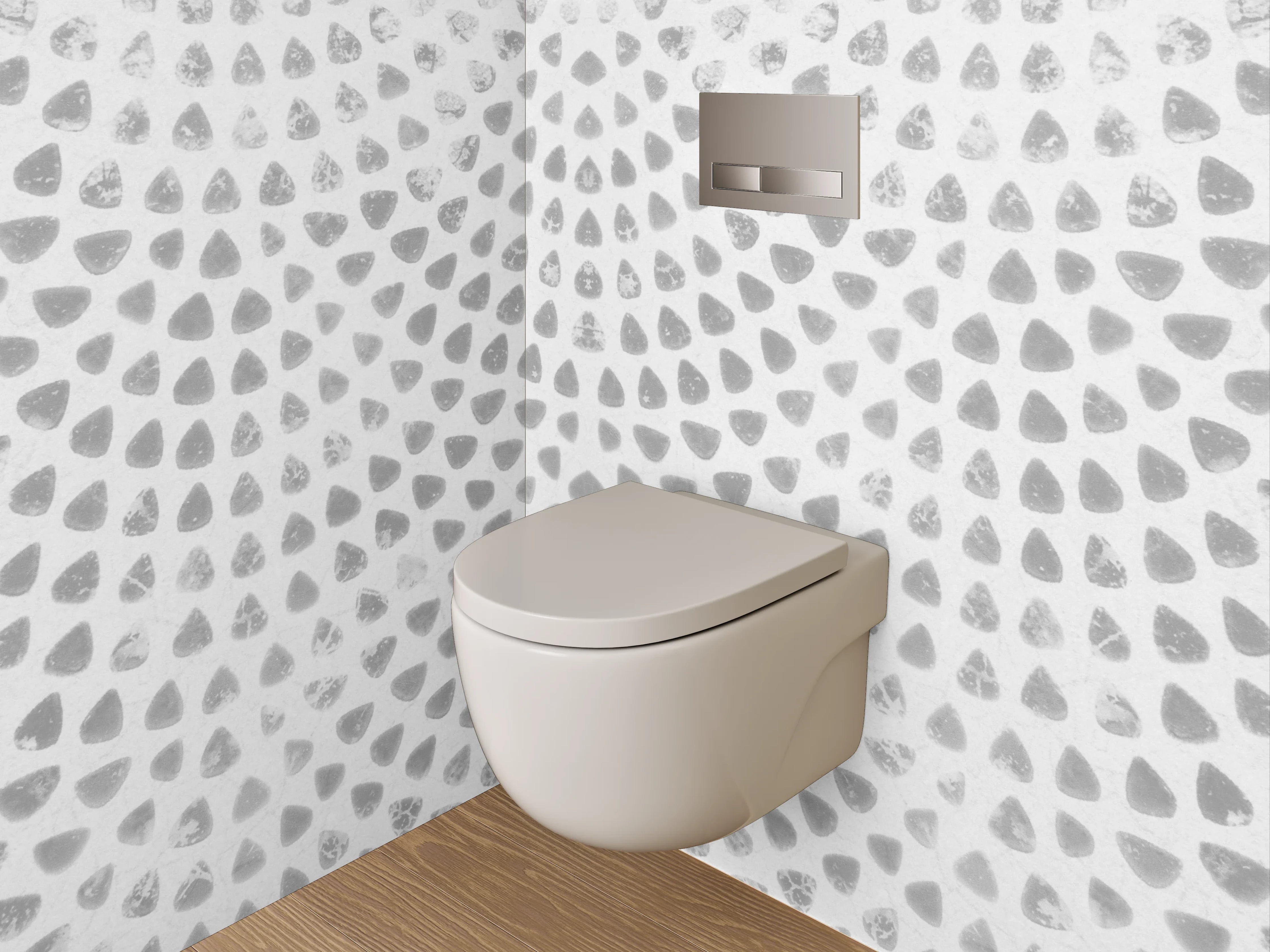 WC-Rückwand - Grauweißes Strukturelement