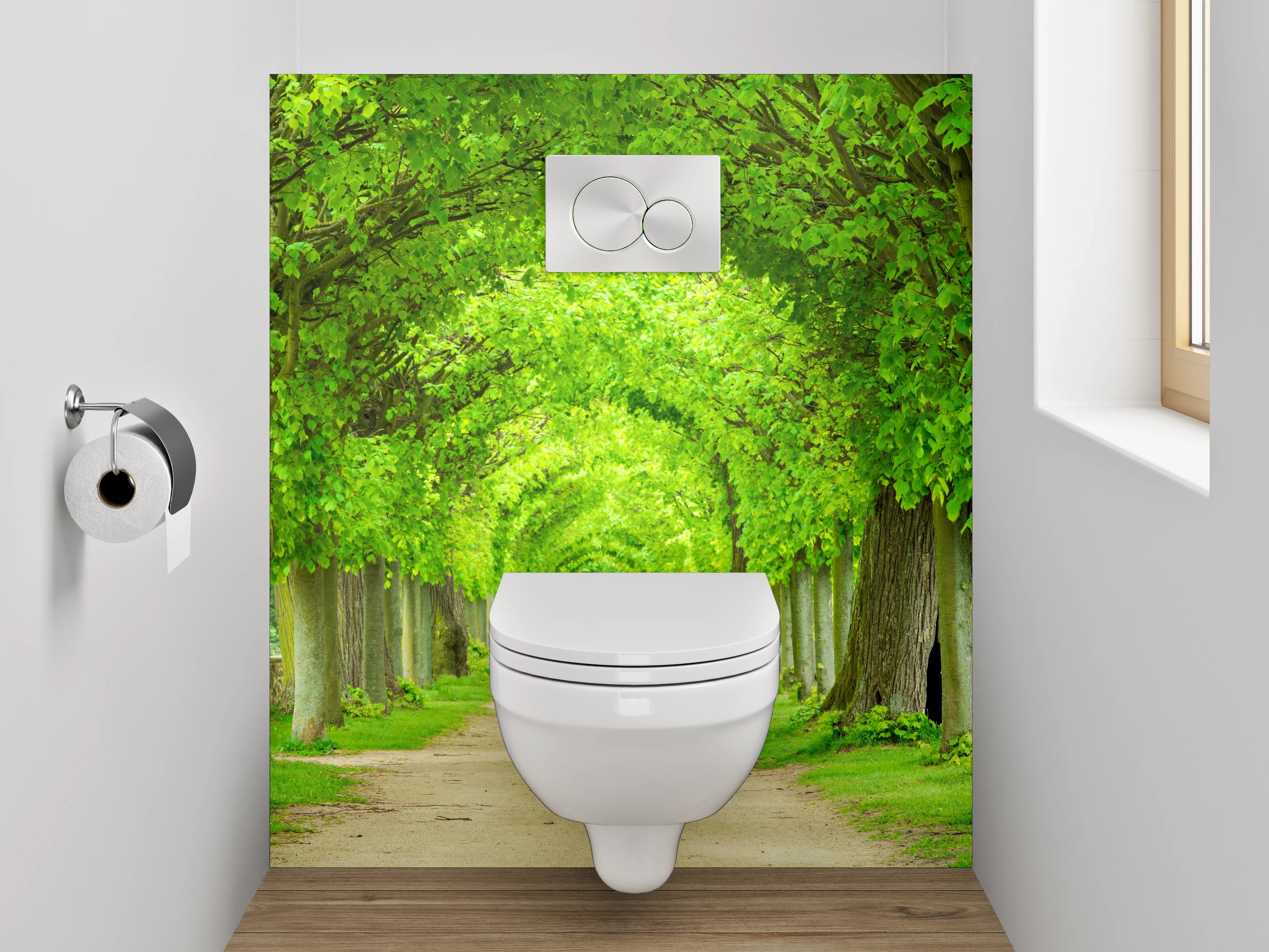 WC-Rückwand - Grüne Alleen Baumweg Landschaft