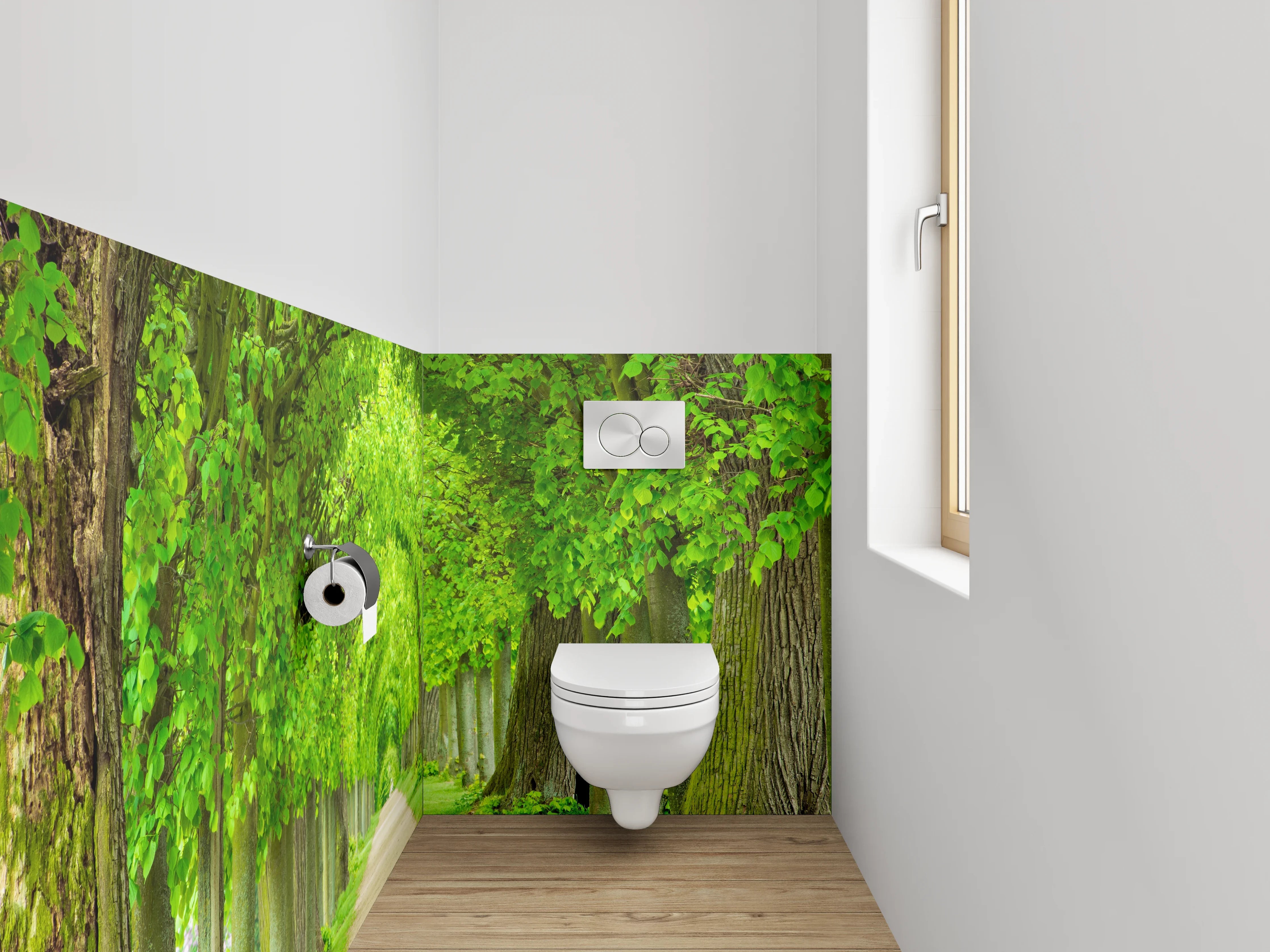 WC-Rückwand - Grüne Alleen Baumweg Landschaft