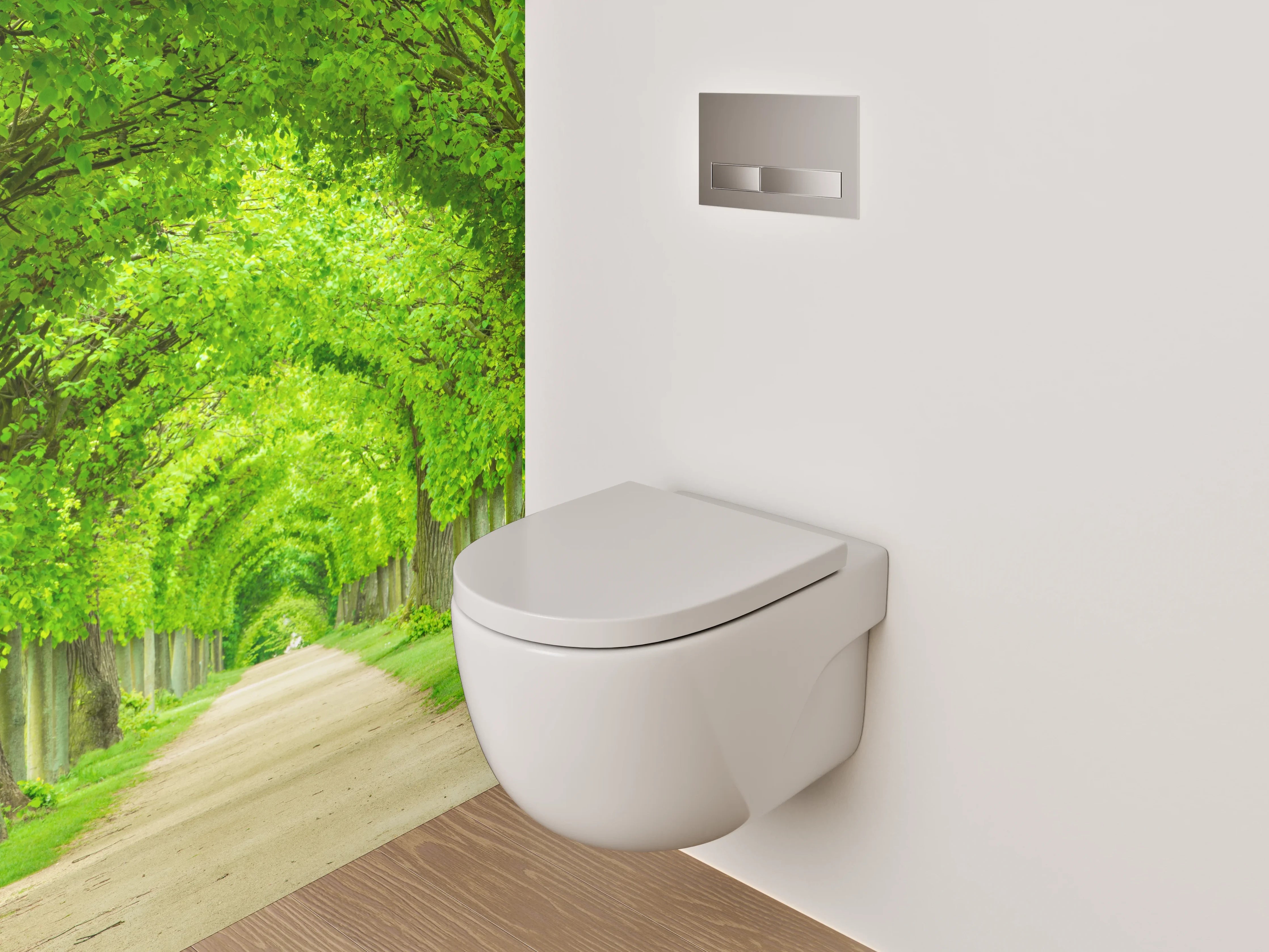 WC-Rückwand - Grüne Alleen Baumweg Landschaft