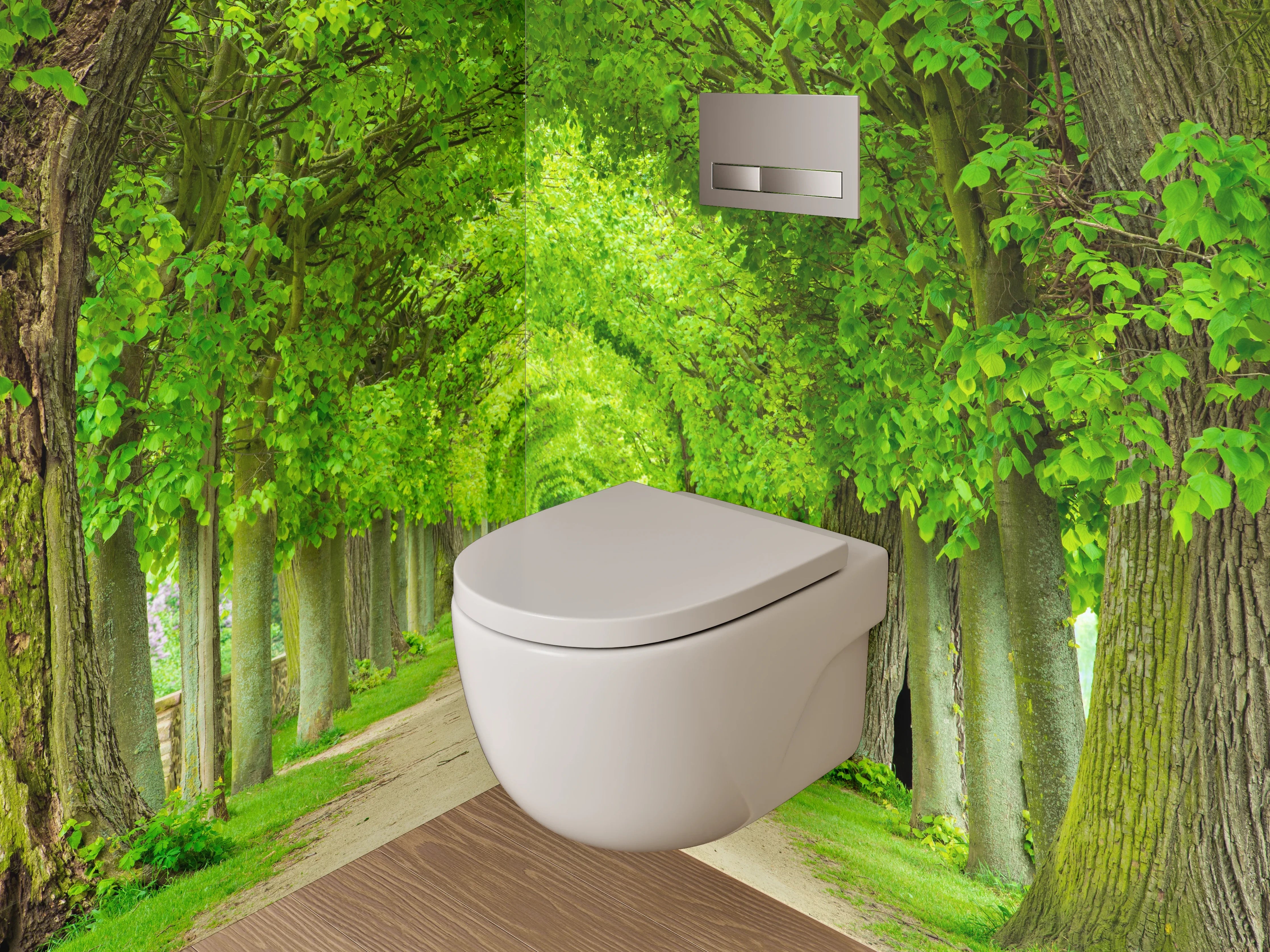 WC-Rückwand - Grüne Alleen Baumweg Landschaft