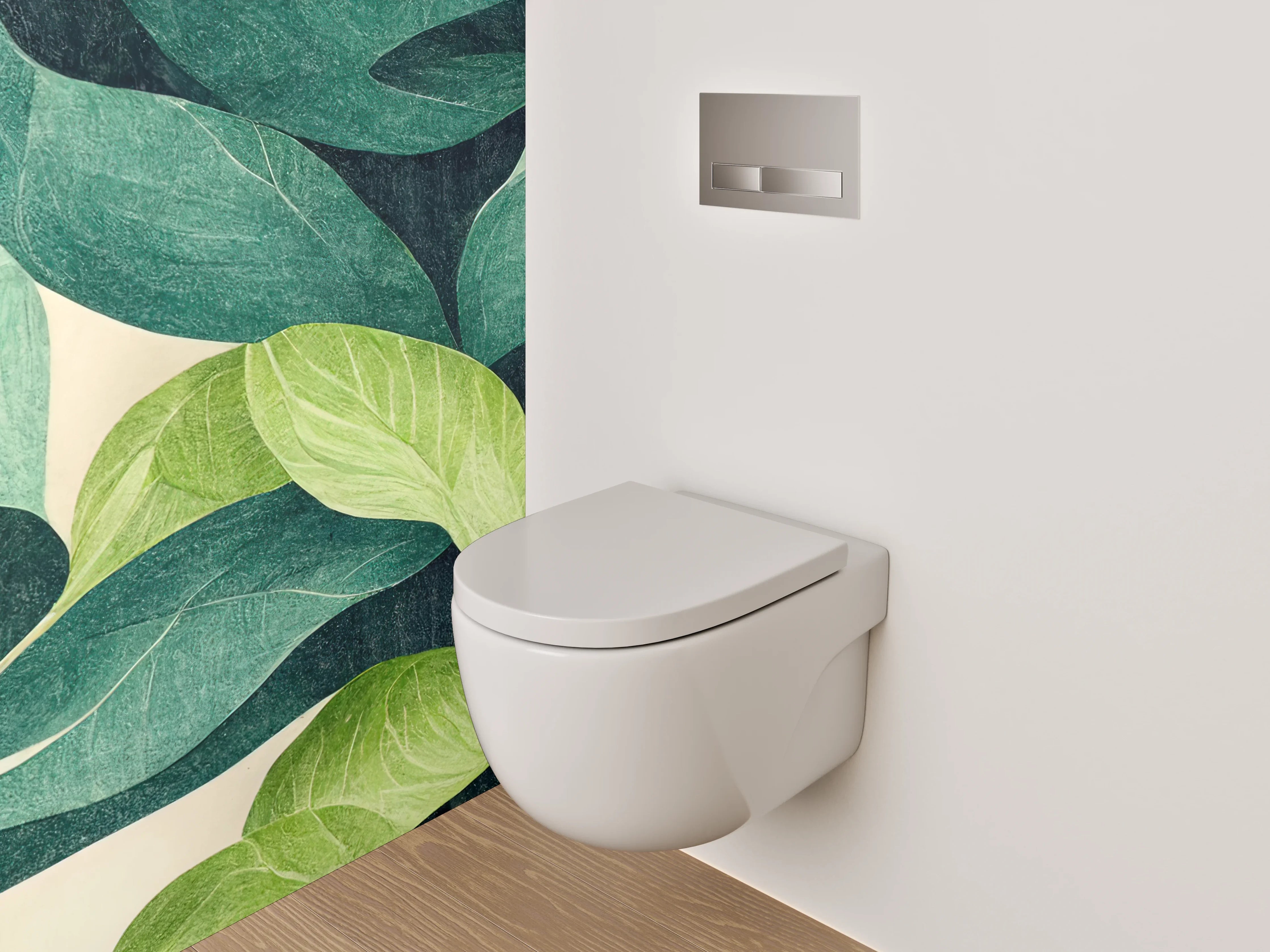 WC-Rückwand - Grüne Blätter Design Wanddeko