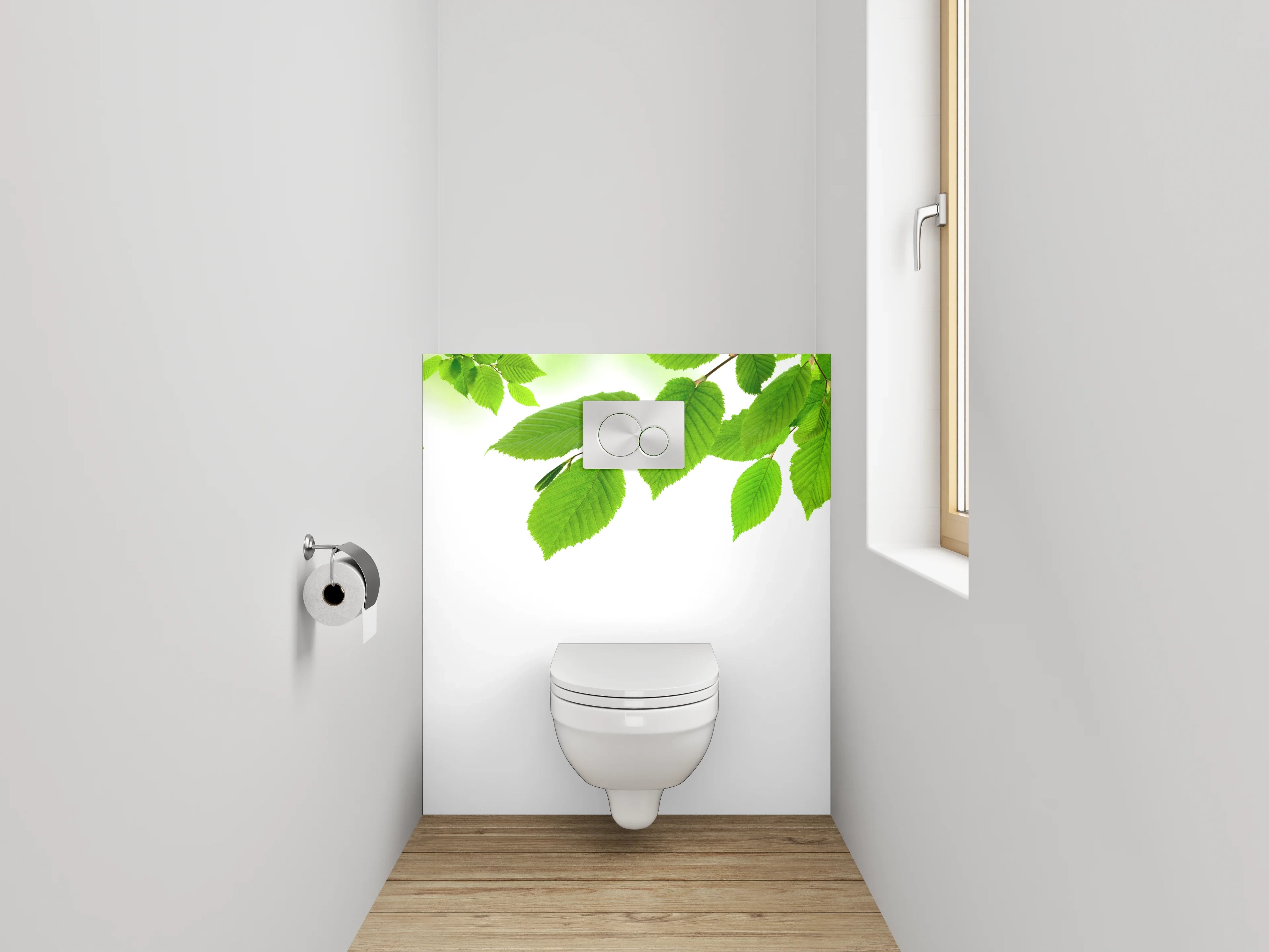 WC-Rückwand - Grüne Blätter Naturmotiv