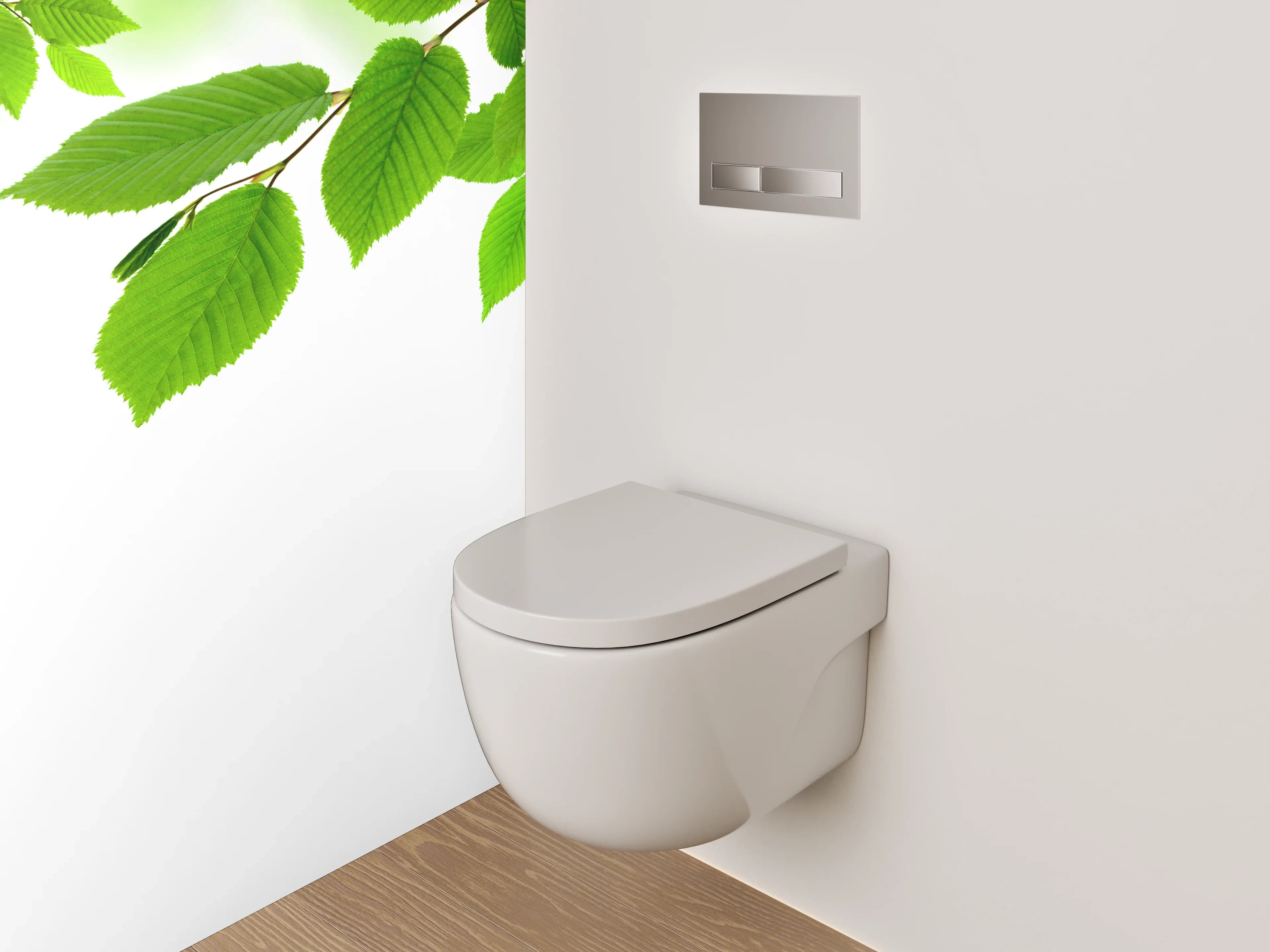 WC-Rückwand - Grüne Blätter Naturmotiv