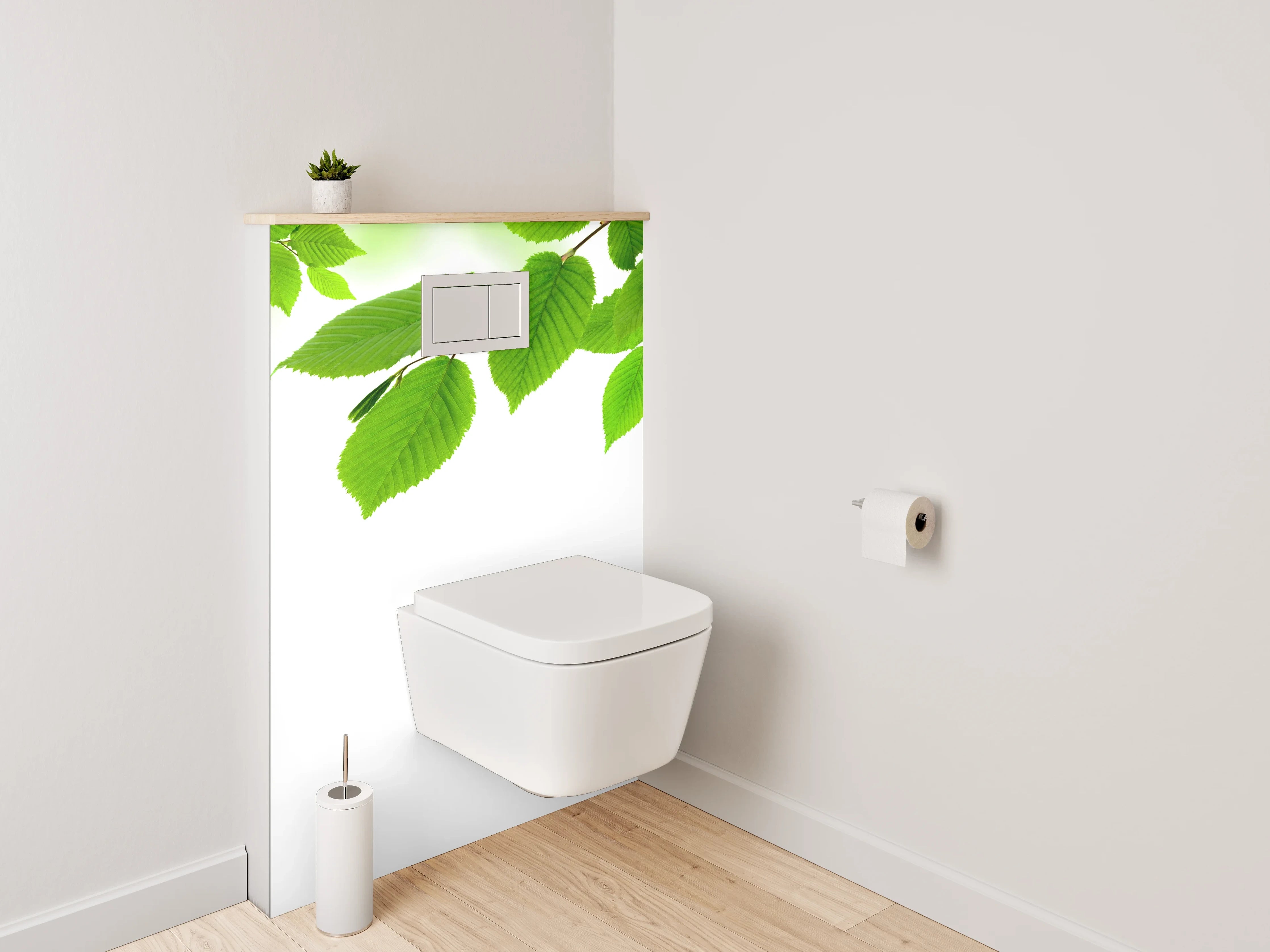 WC-Rückwand - Grüne Blätter Naturmotiv