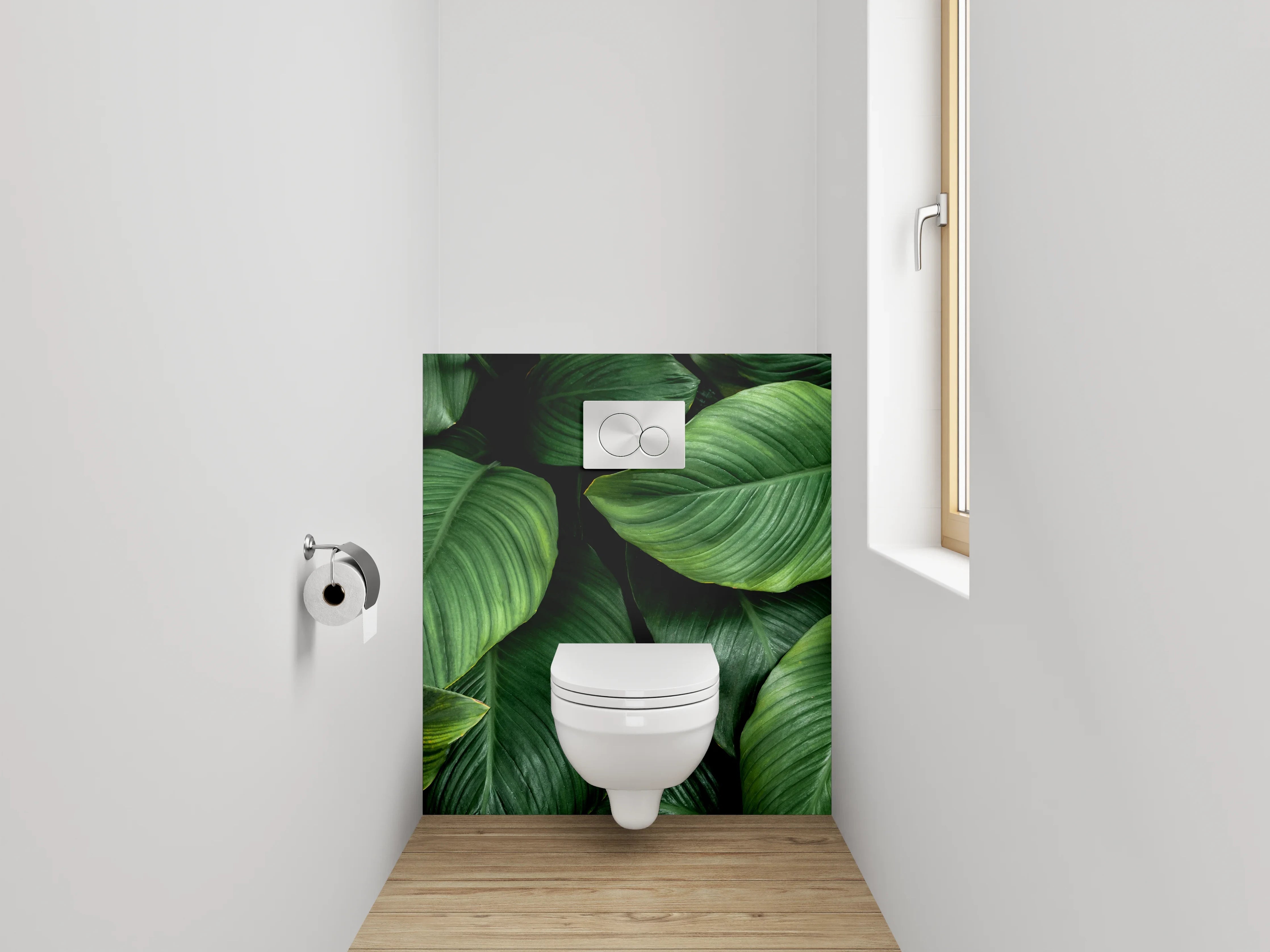 WC-Rückwand - Grüne Blätter Naturmuster