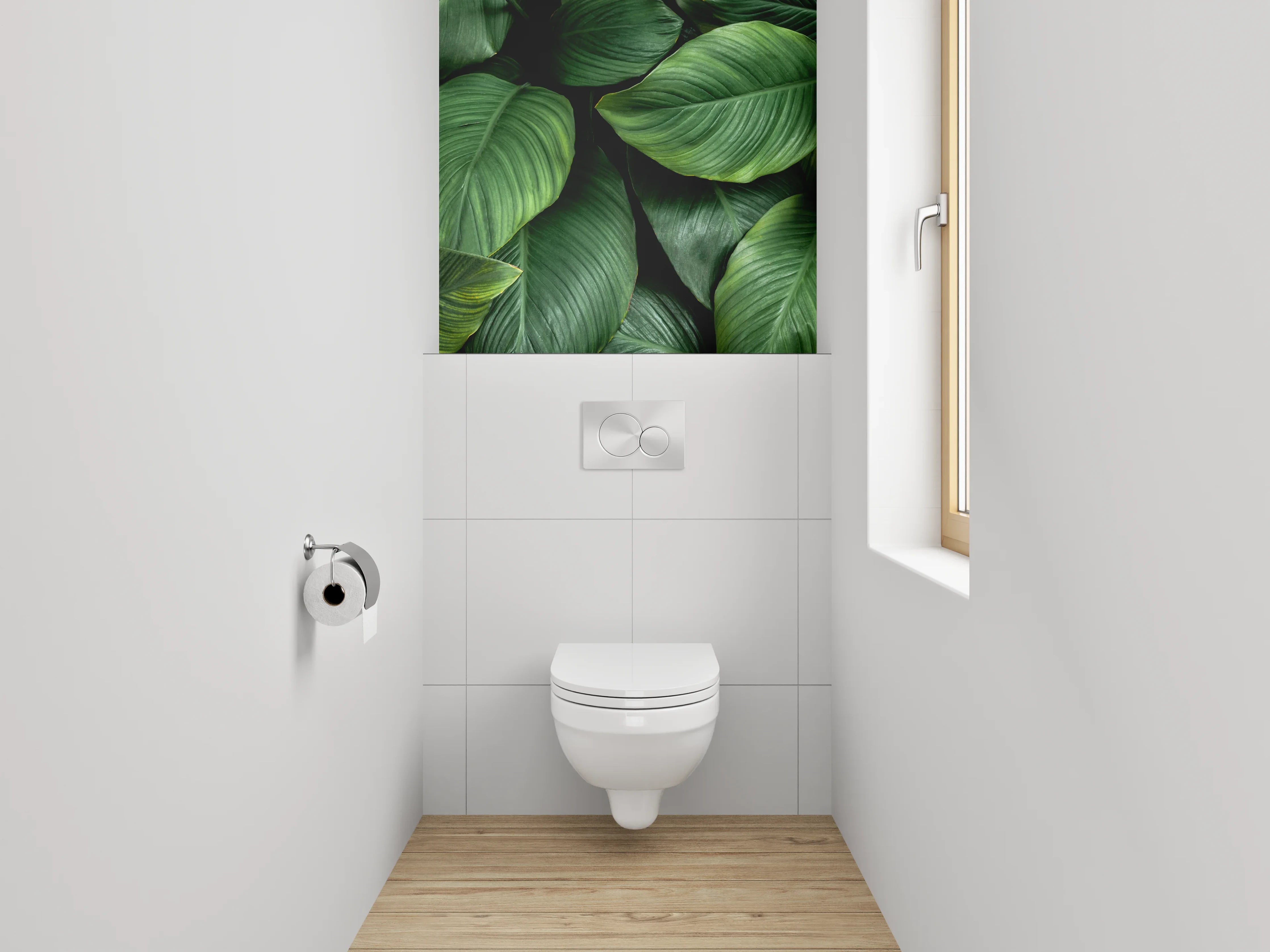 WC-Rückwand - Grüne Blätter Naturmuster