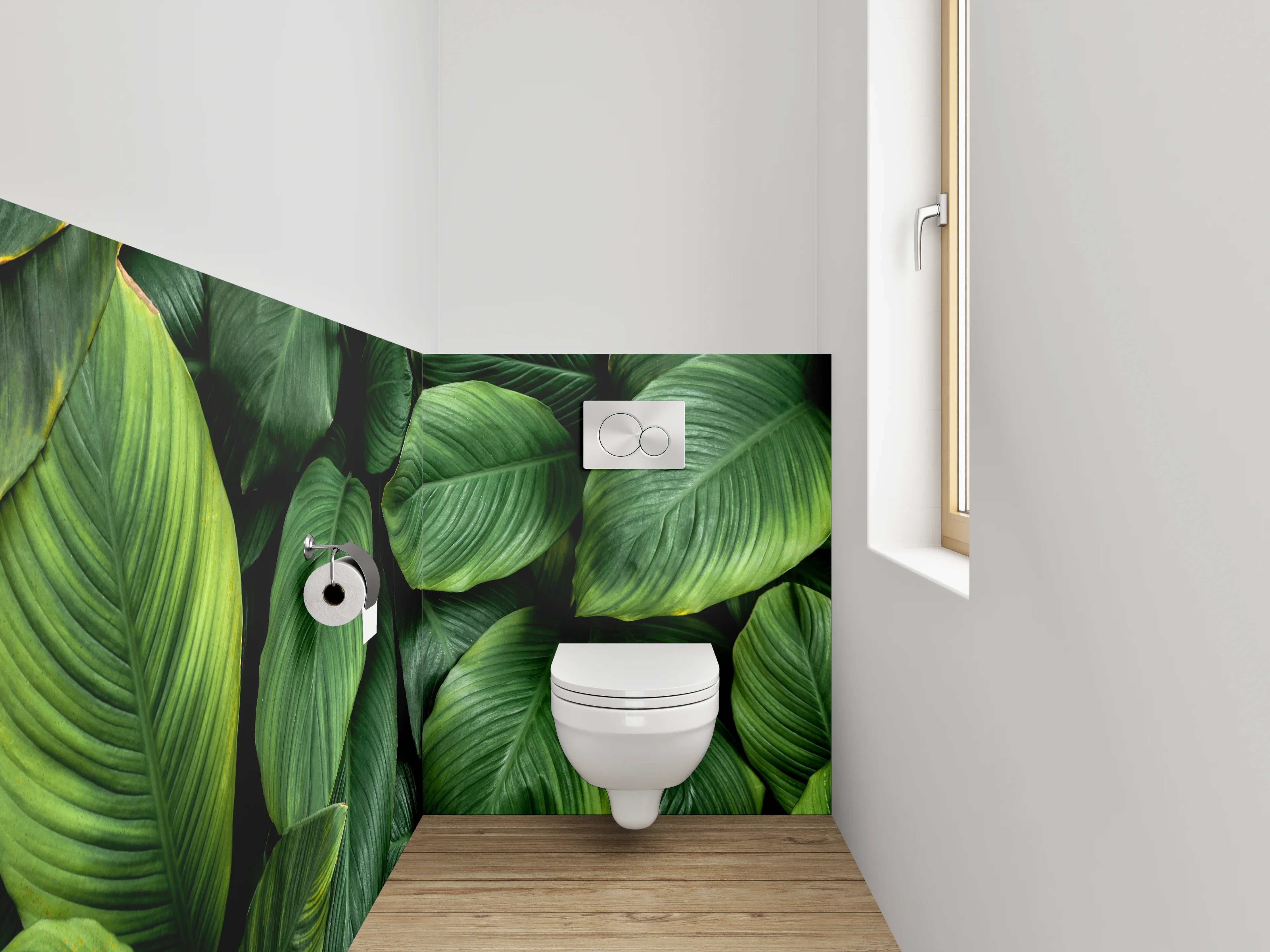 WC-Rückwand - Grüne Blätter Naturmuster
