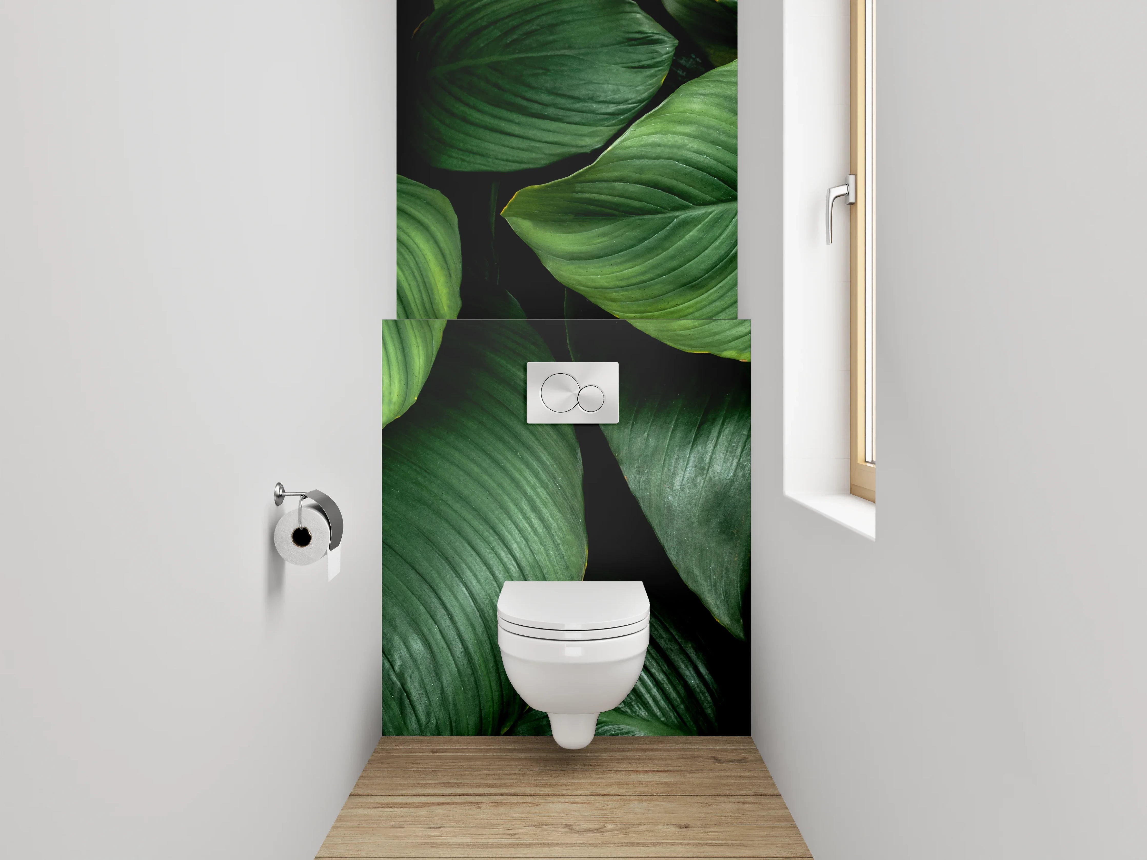 WC-Rückwand - Grüne Blätter Naturmuster