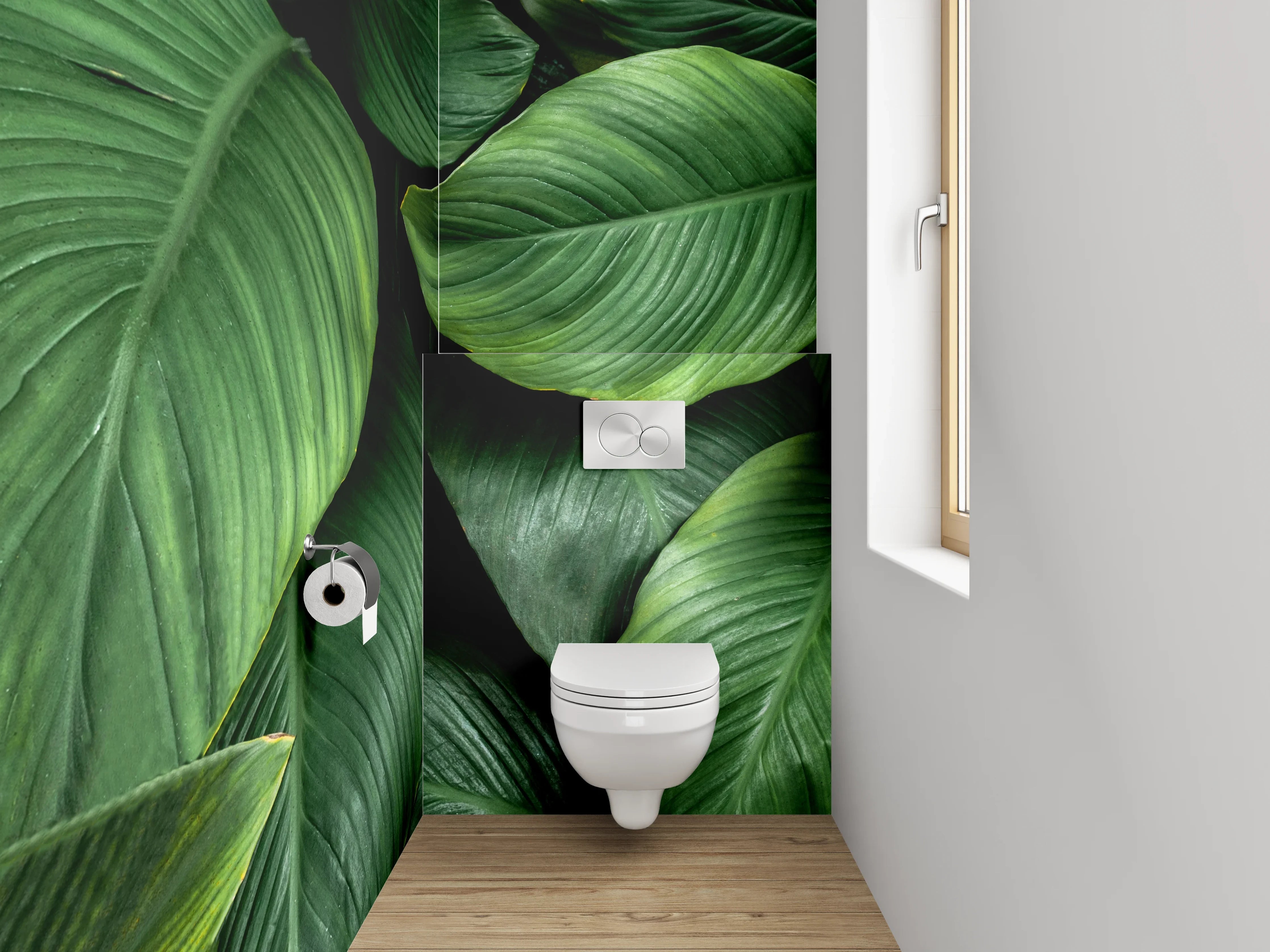 WC-Rückwand - Grüne Blätter Naturmuster