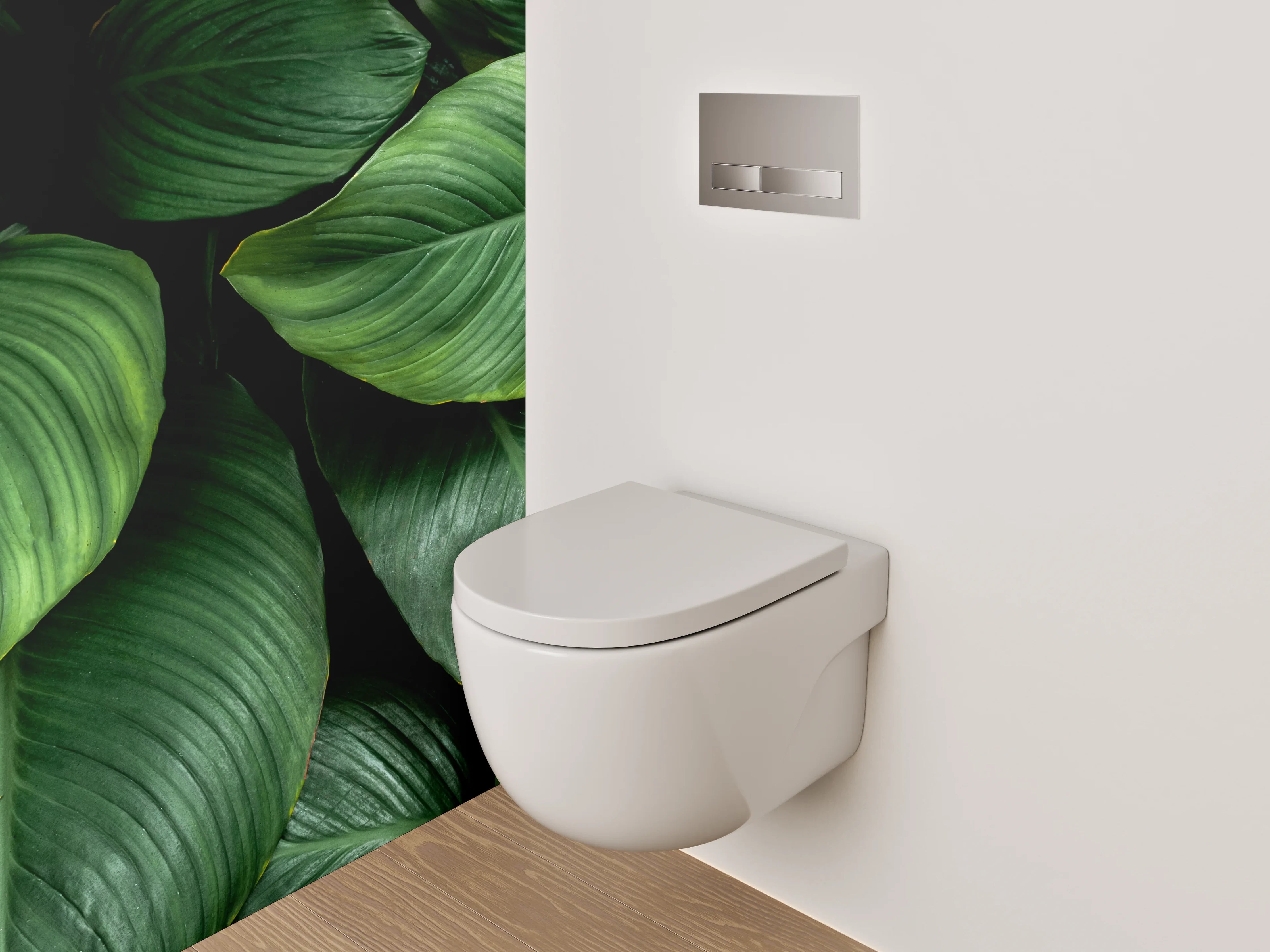 WC-Rückwand - Grüne Blätter Naturmuster