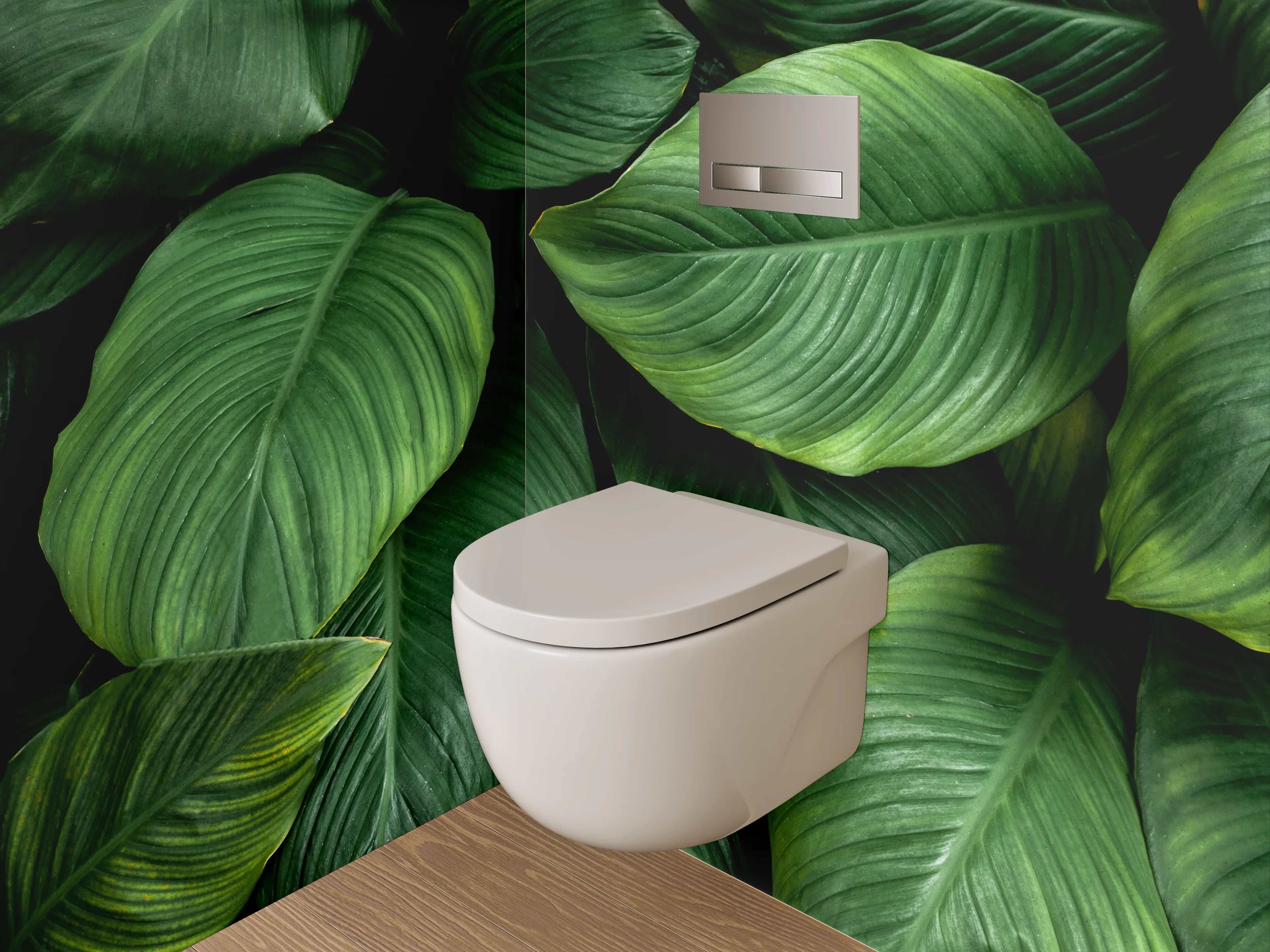 WC-Rückwand - Grüne Blätter Naturmuster