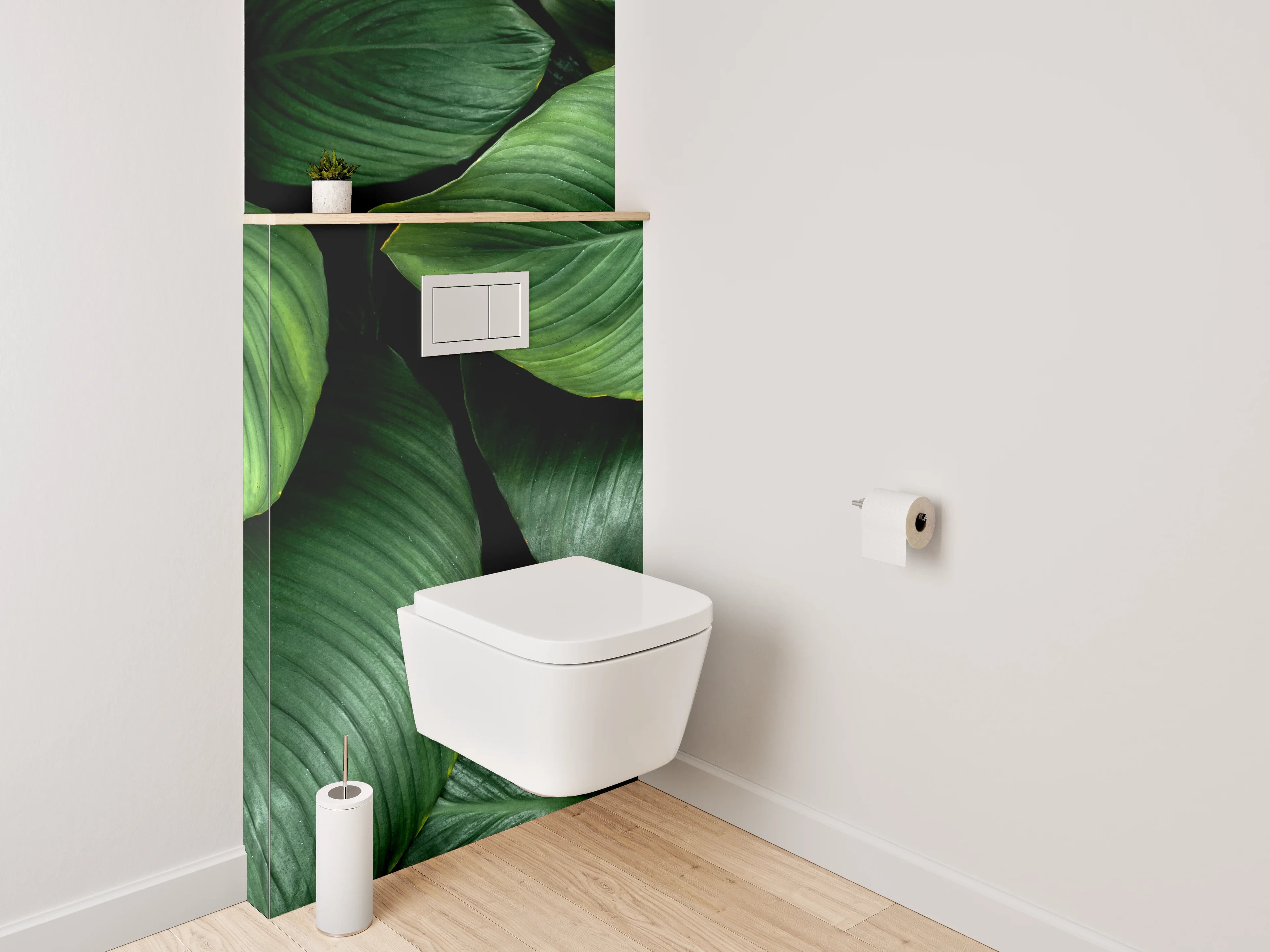 WC-Rückwand - Grüne Blätter Naturmuster