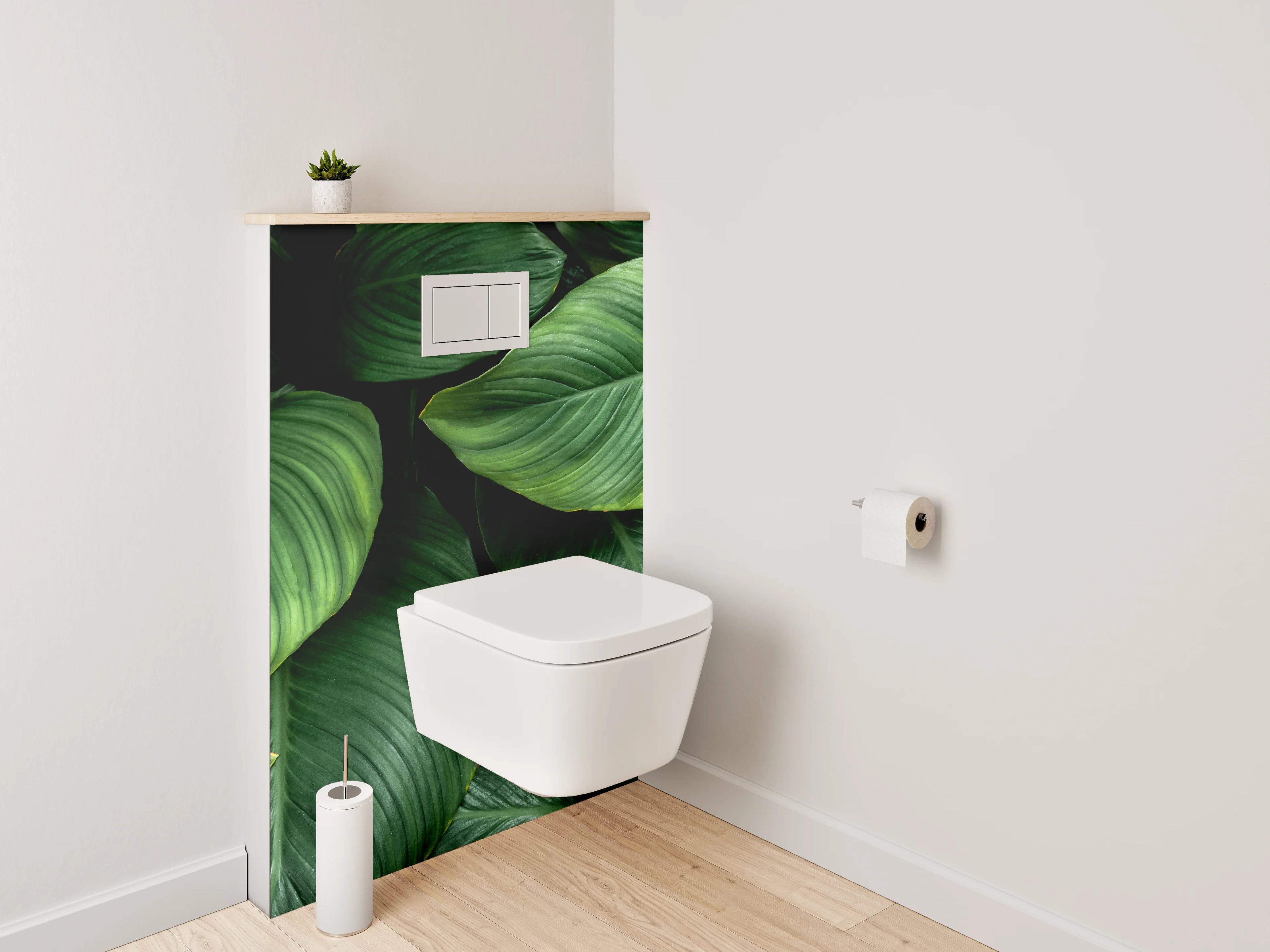 WC-Rückwand - Grüne Blätter Naturmuster