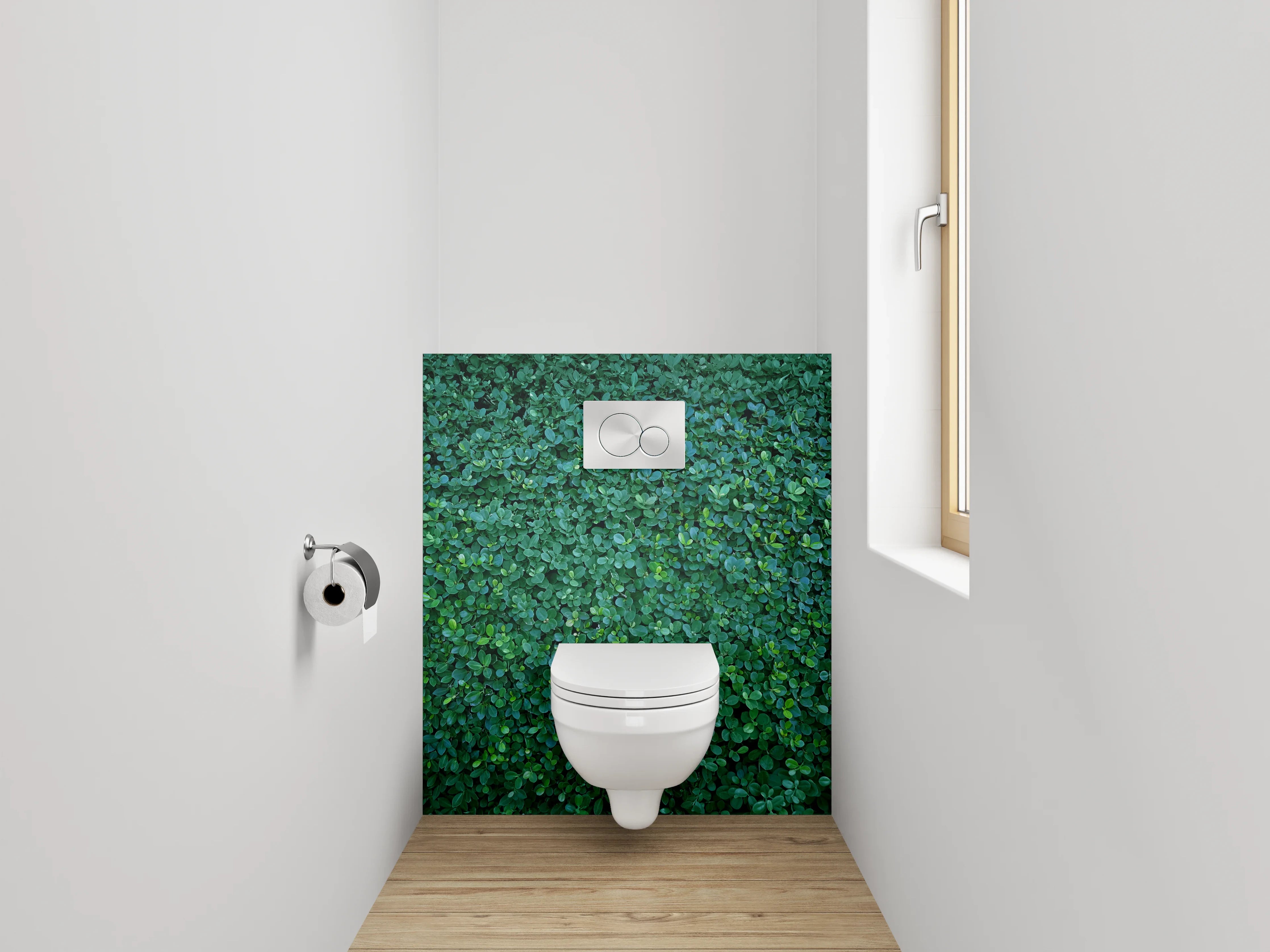 WC-Rückwand - Grüne Blattwand Naturdekor