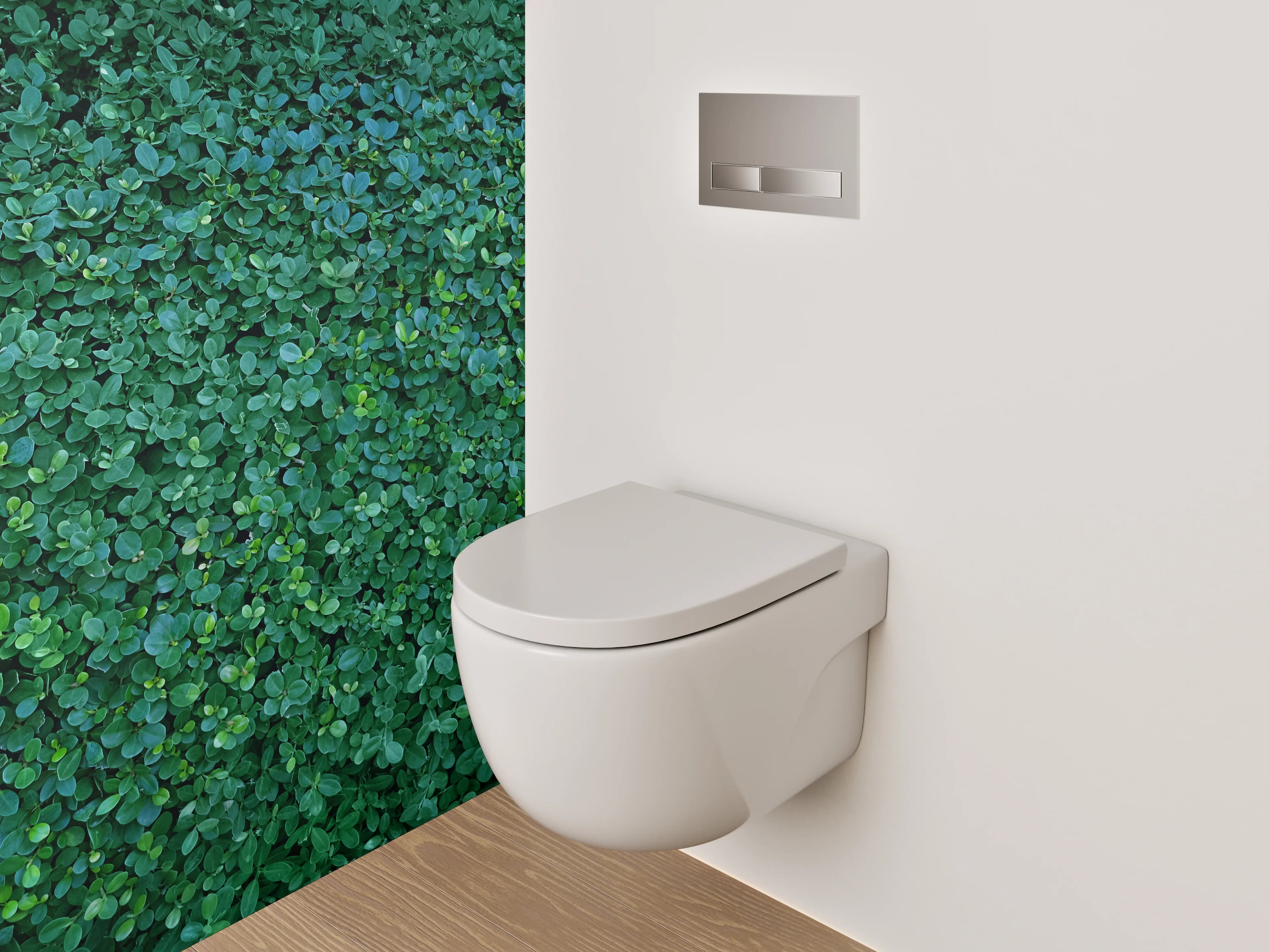 WC-Rückwand - Grüne Blattwand Naturdekor