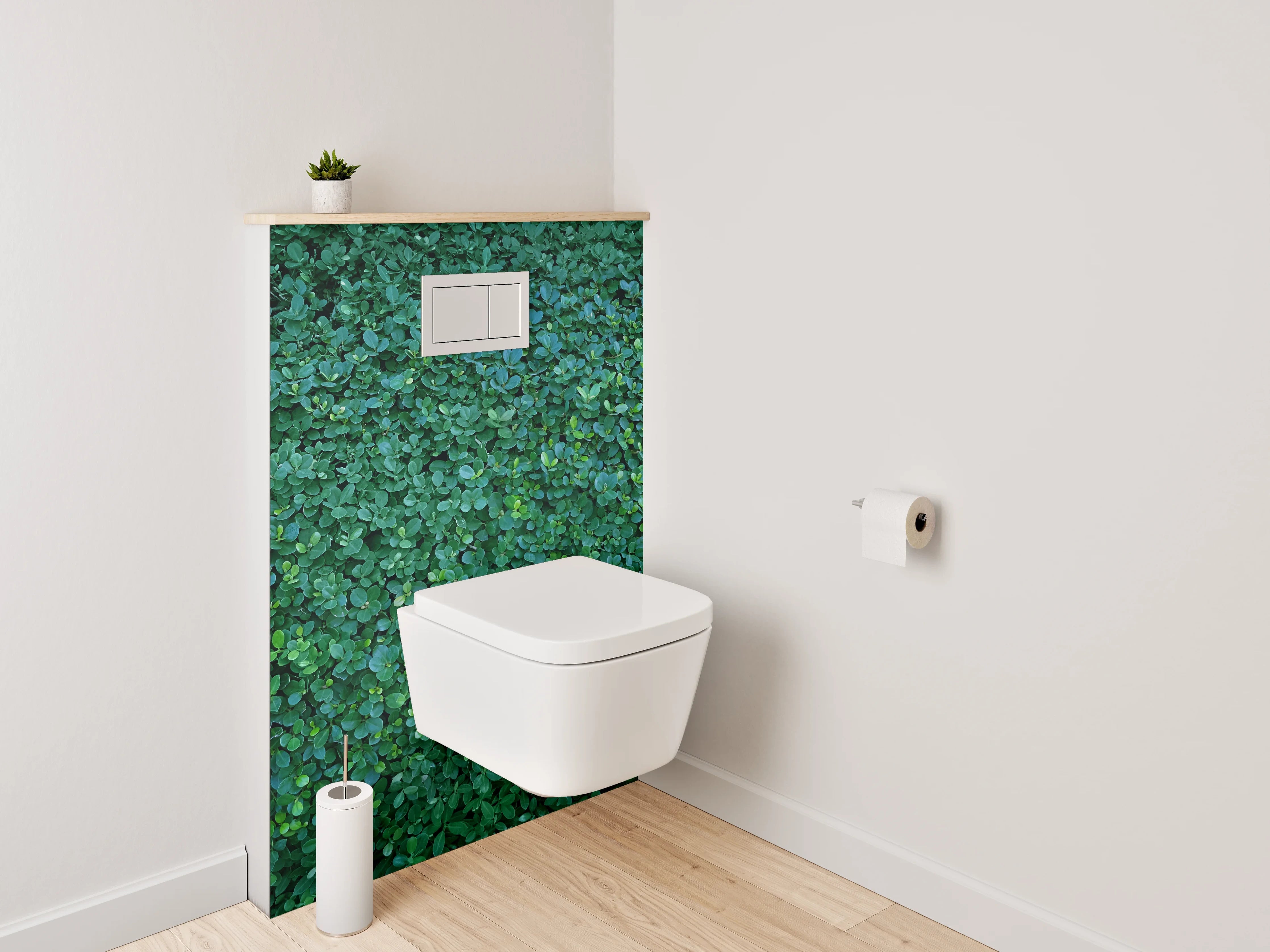 WC-Rückwand - Grüne Blattwand Naturdekor