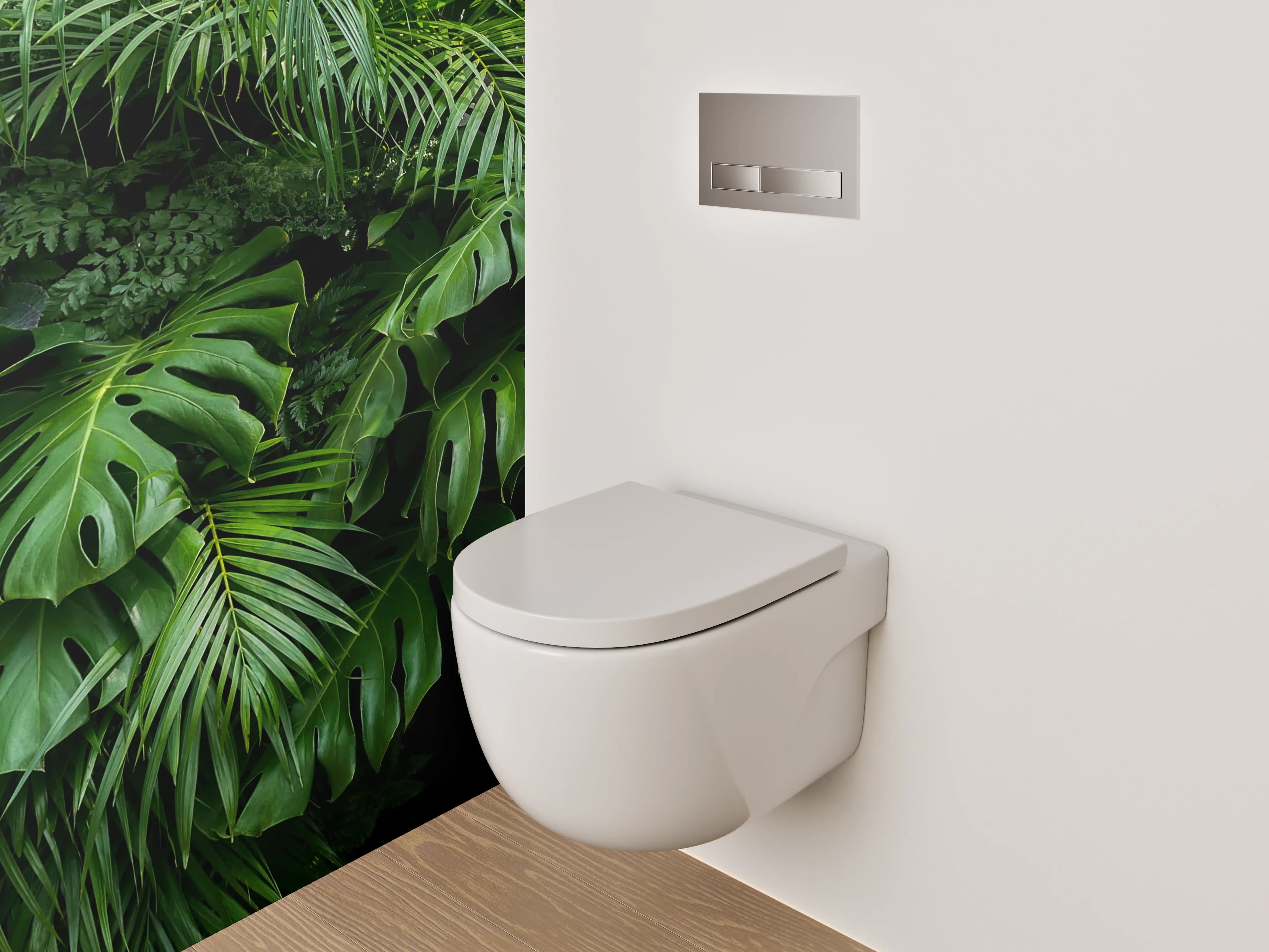 WC-Rückwand - Grüne Dschungelblätter Natur Wanddekor