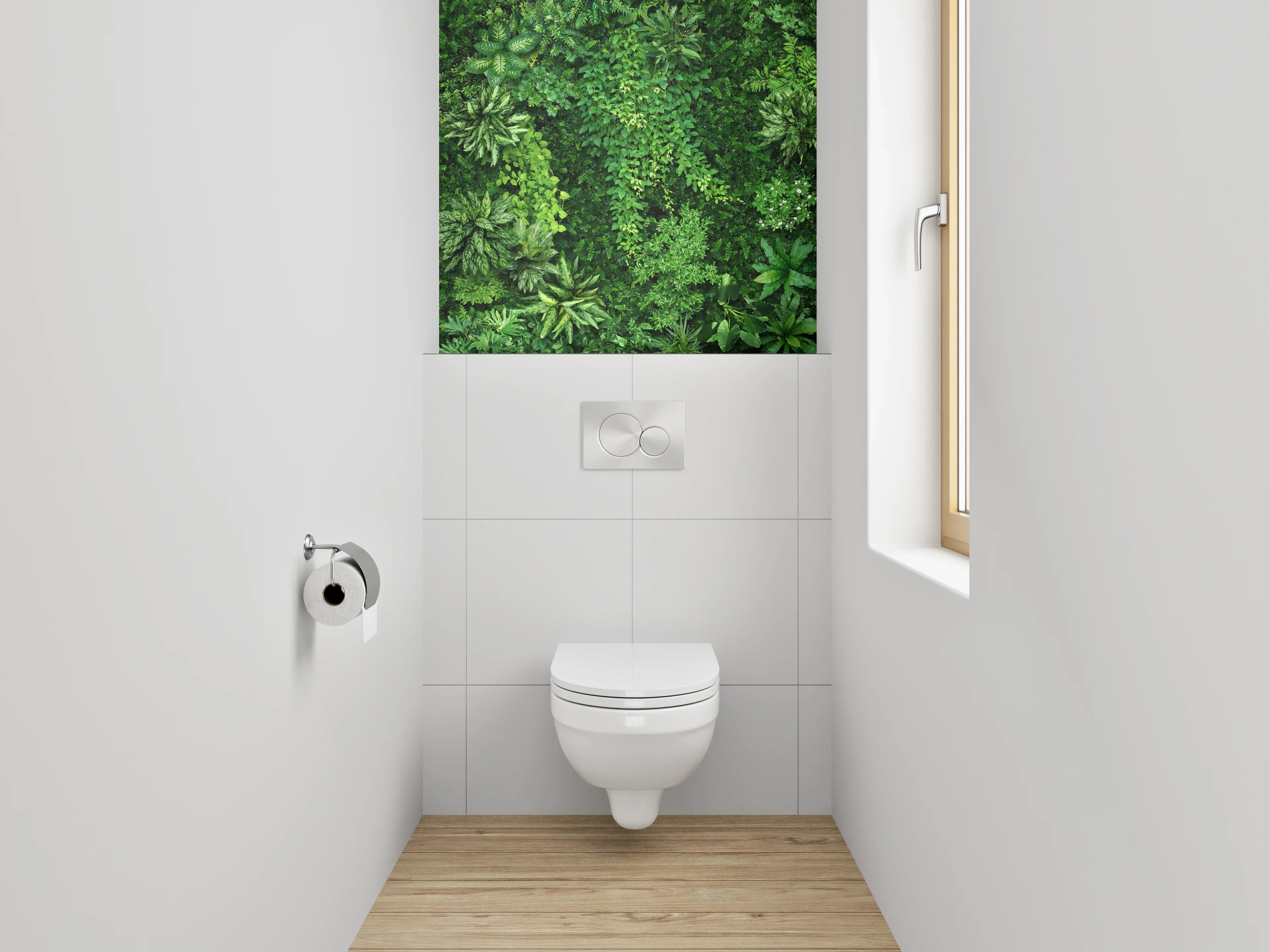 WC-Rückwand - Grüne Natur Pflanzenwand