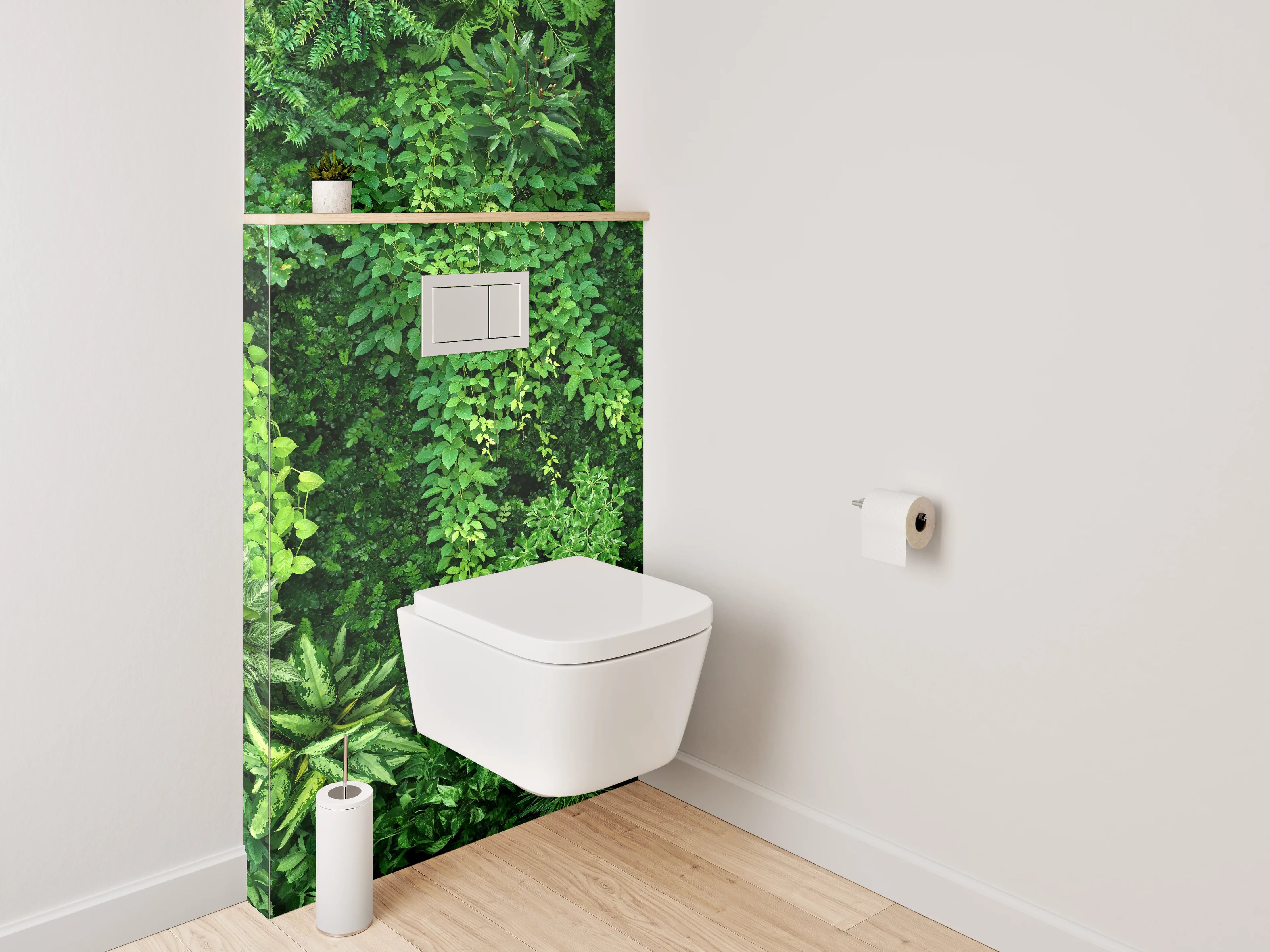 WC-Rückwand - Grüne Natur Pflanzenwand