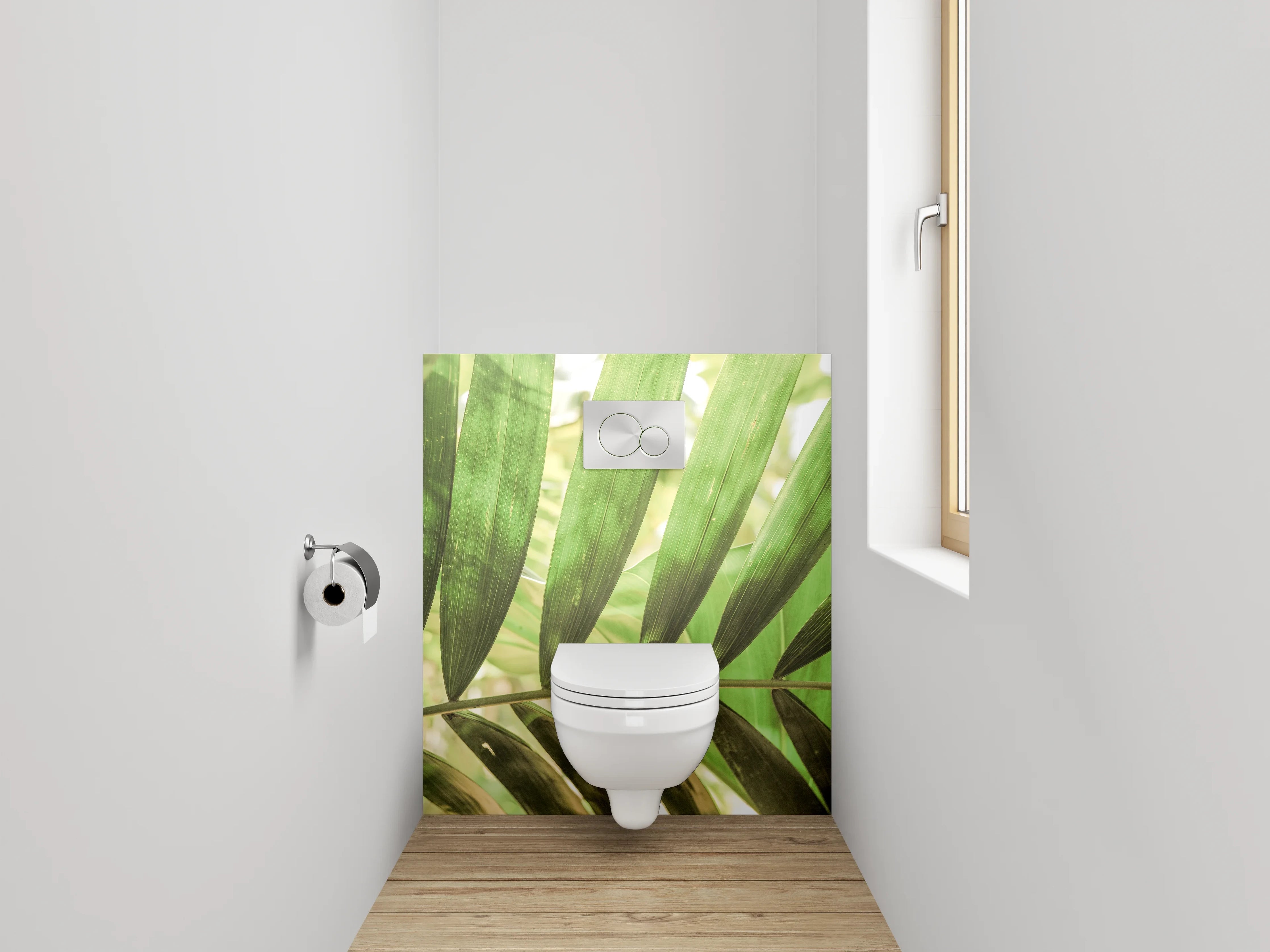 WC-Rückwand - Grüne Palmenblätter Naturmotiv