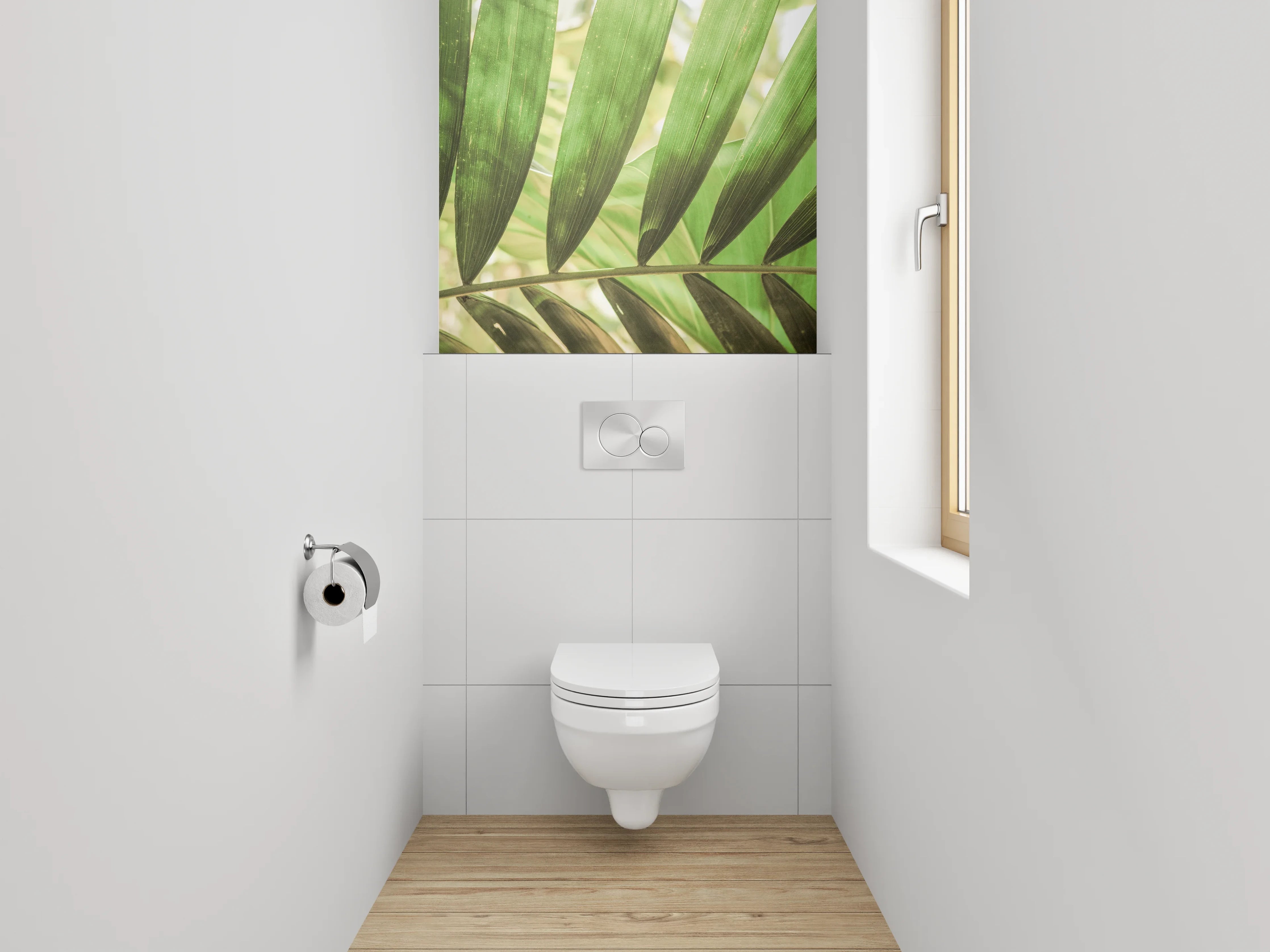 WC-Rückwand - Grüne Palmenblätter Naturmotiv