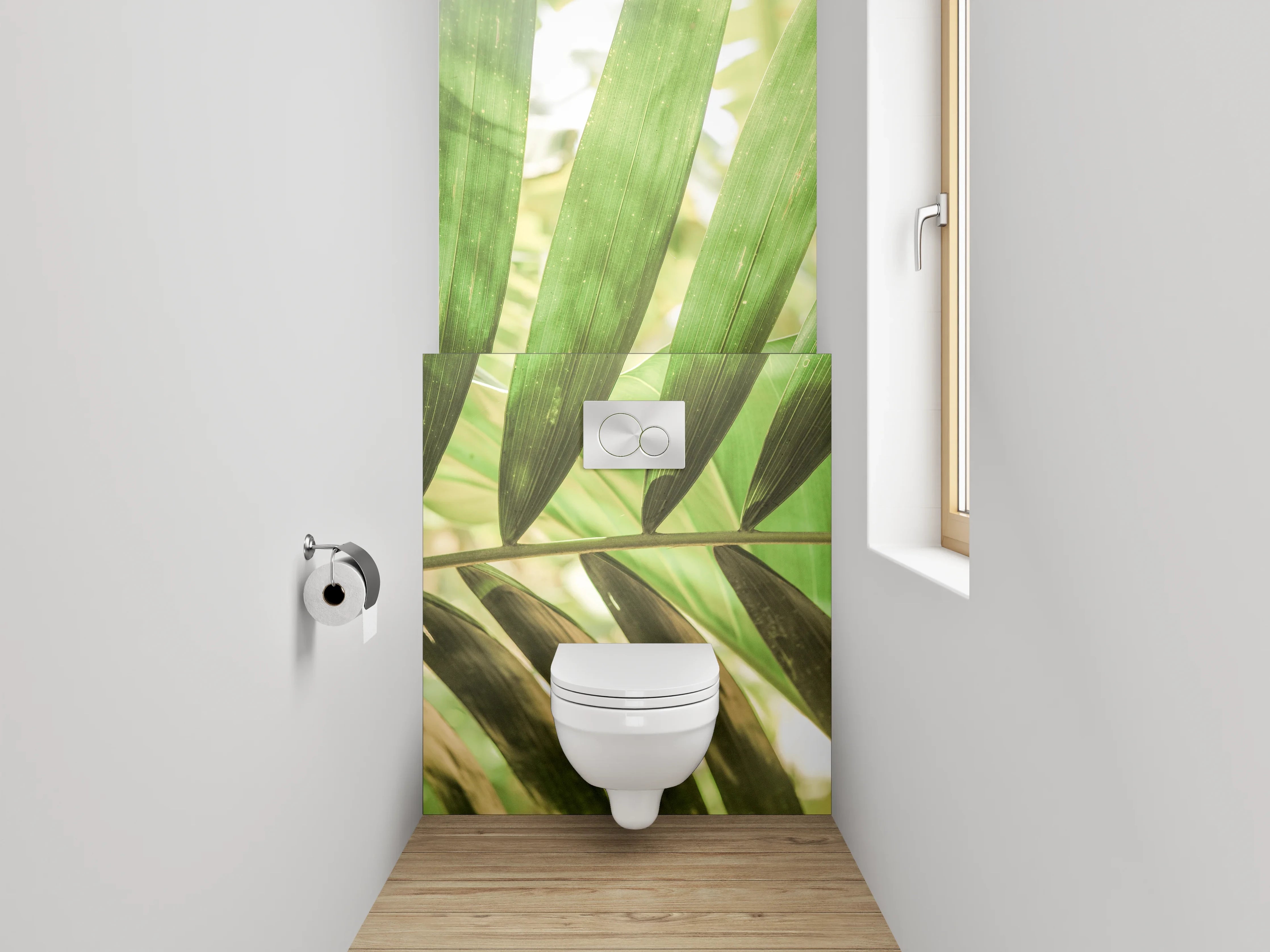 WC-Rückwand - Grüne Palmenblätter Naturmotiv