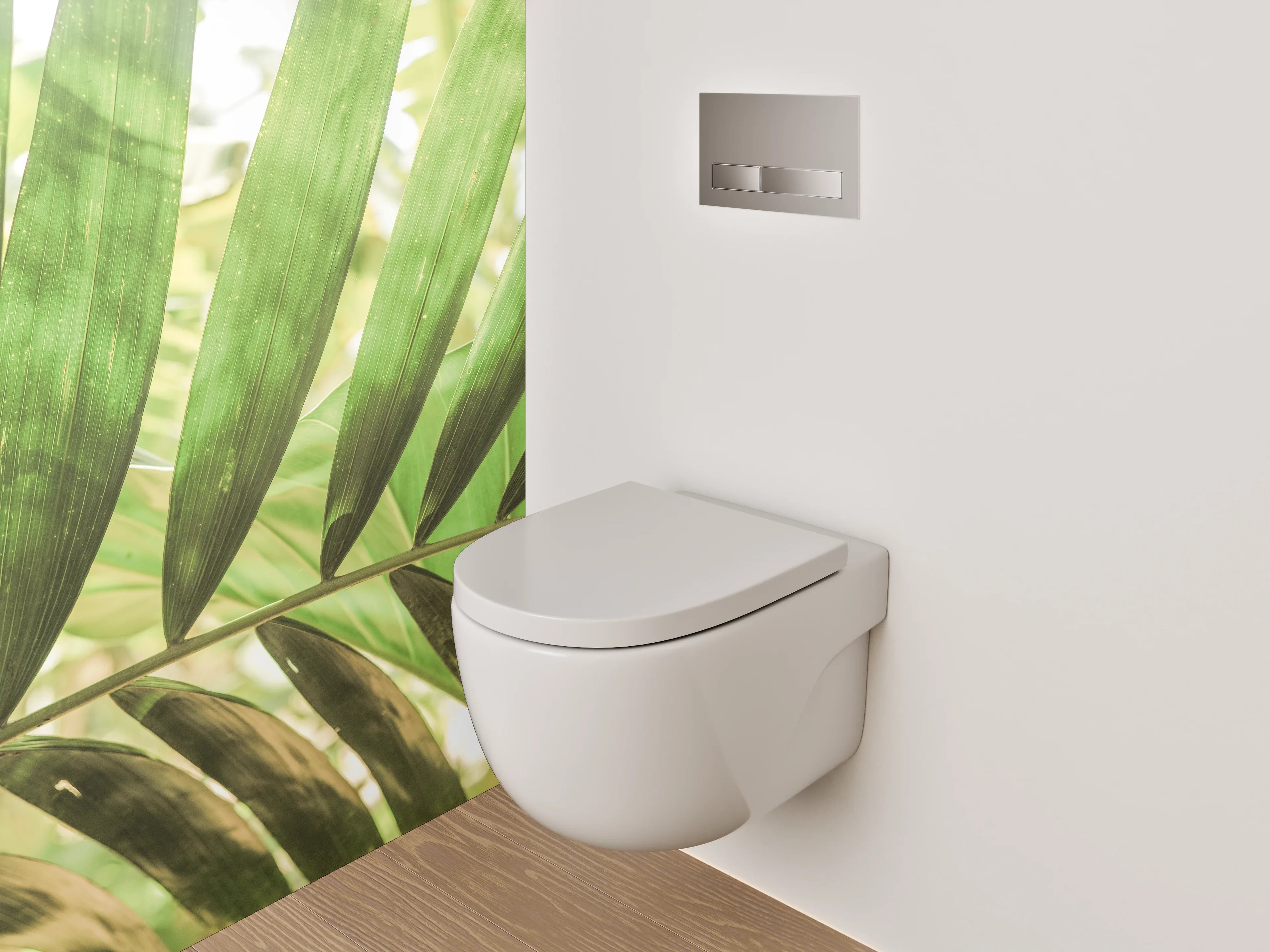 WC-Rückwand - Grüne Palmenblätter Naturmotiv