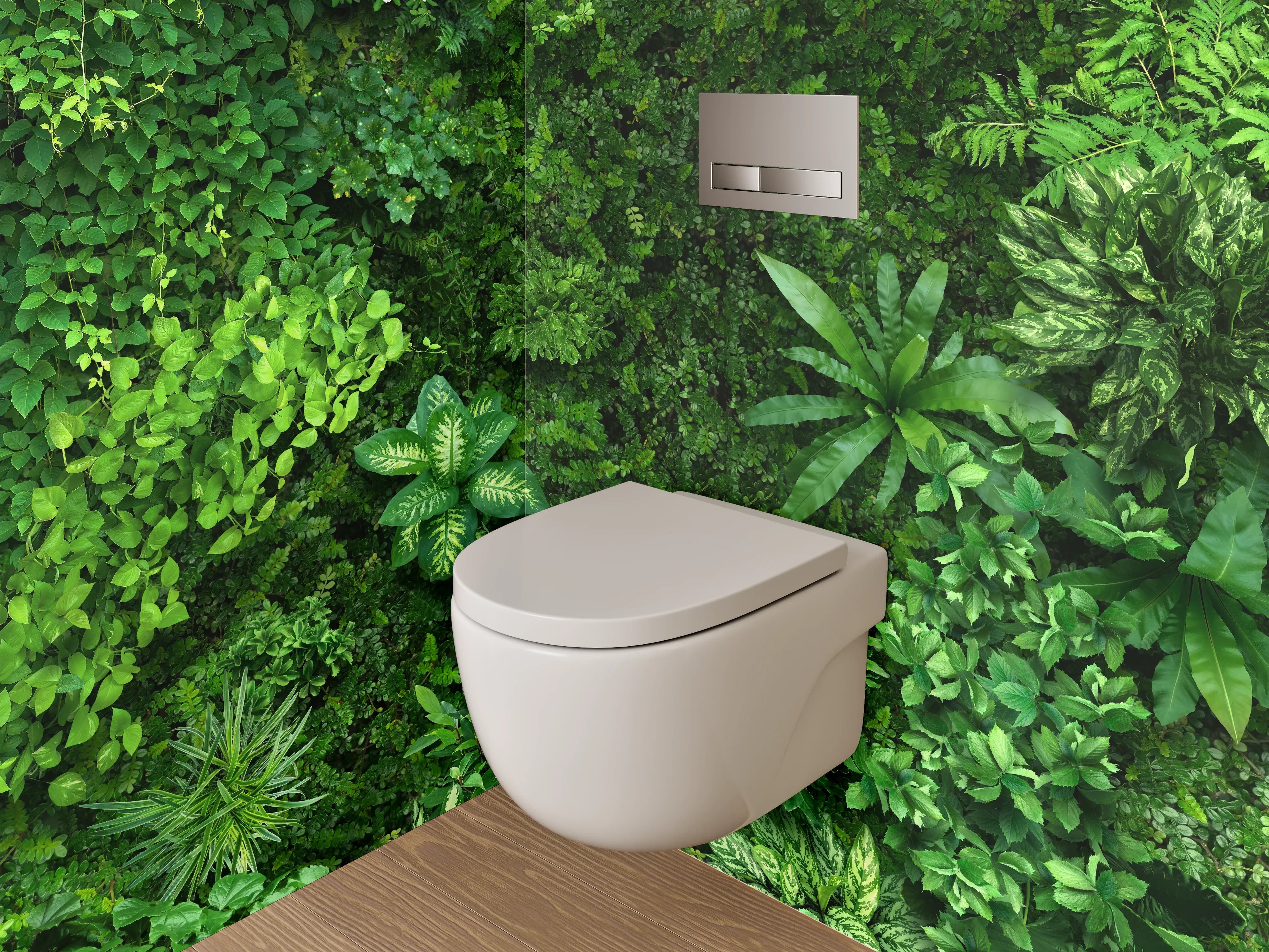 WC-Rückwand - Grüne Pflanzenwand Naturmotiv
