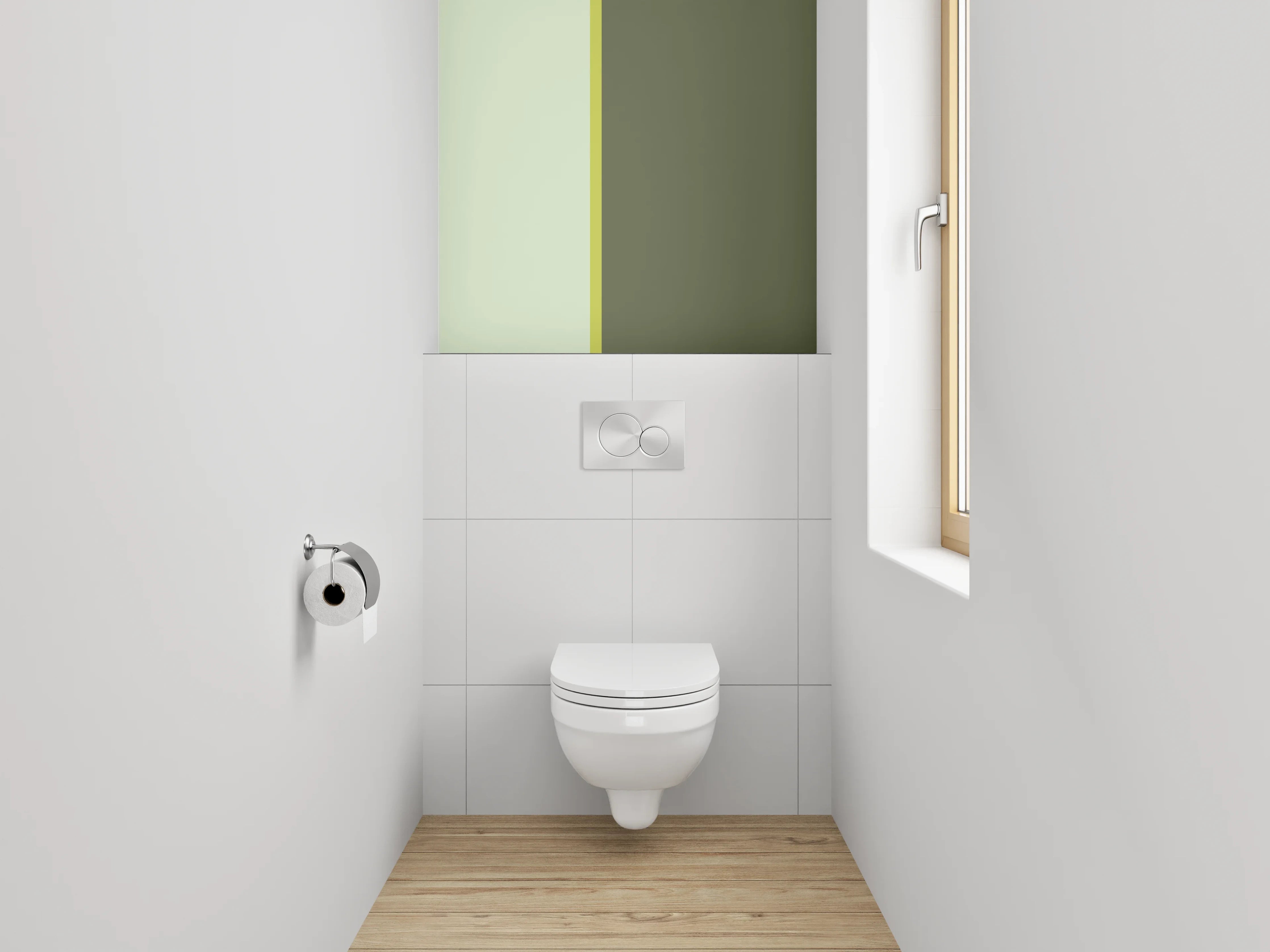 WC-Rückwand - Grüner und Grauer Farbverlauf