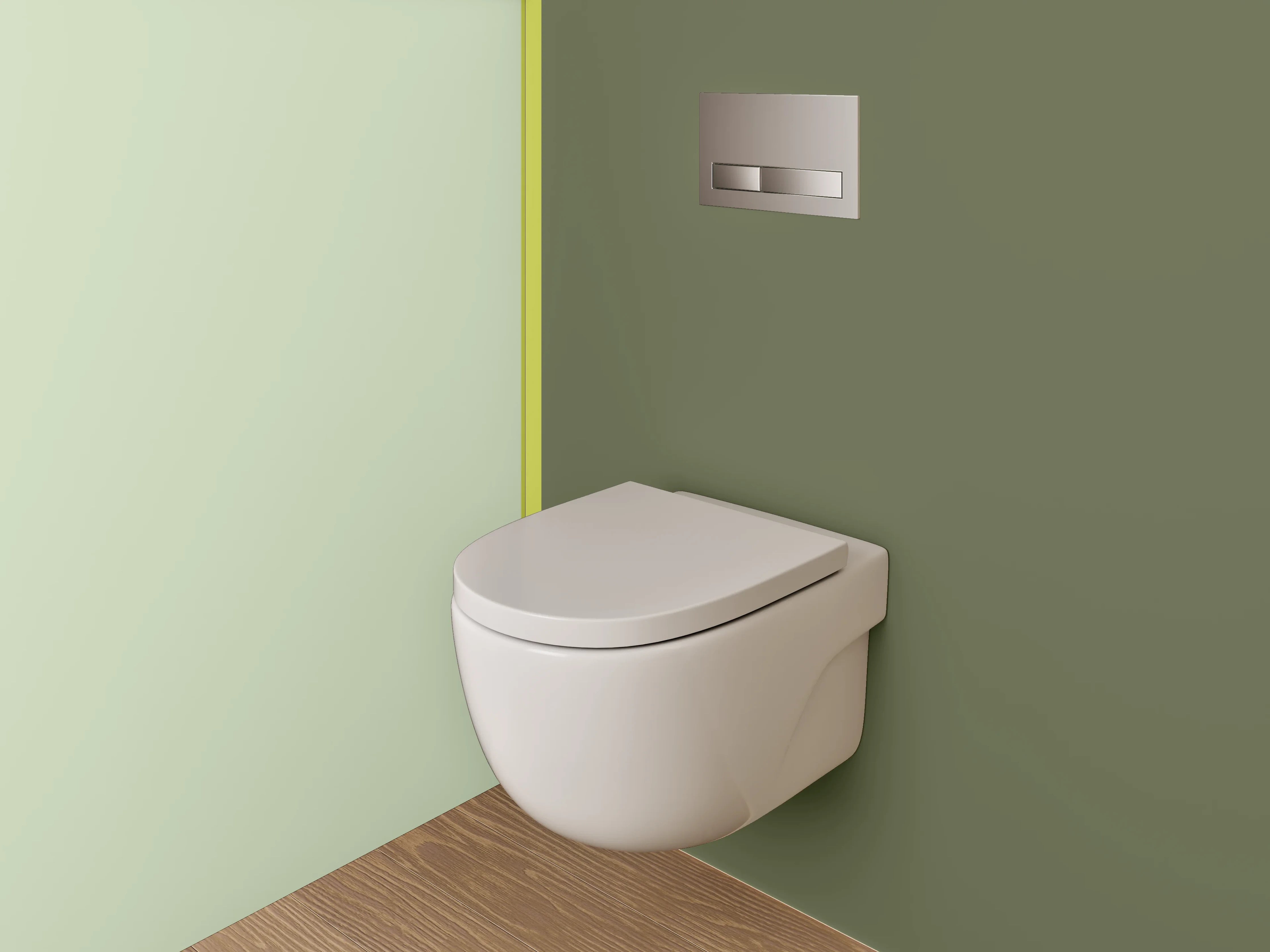 WC-Rückwand - Grüner und Grauer Farbverlauf