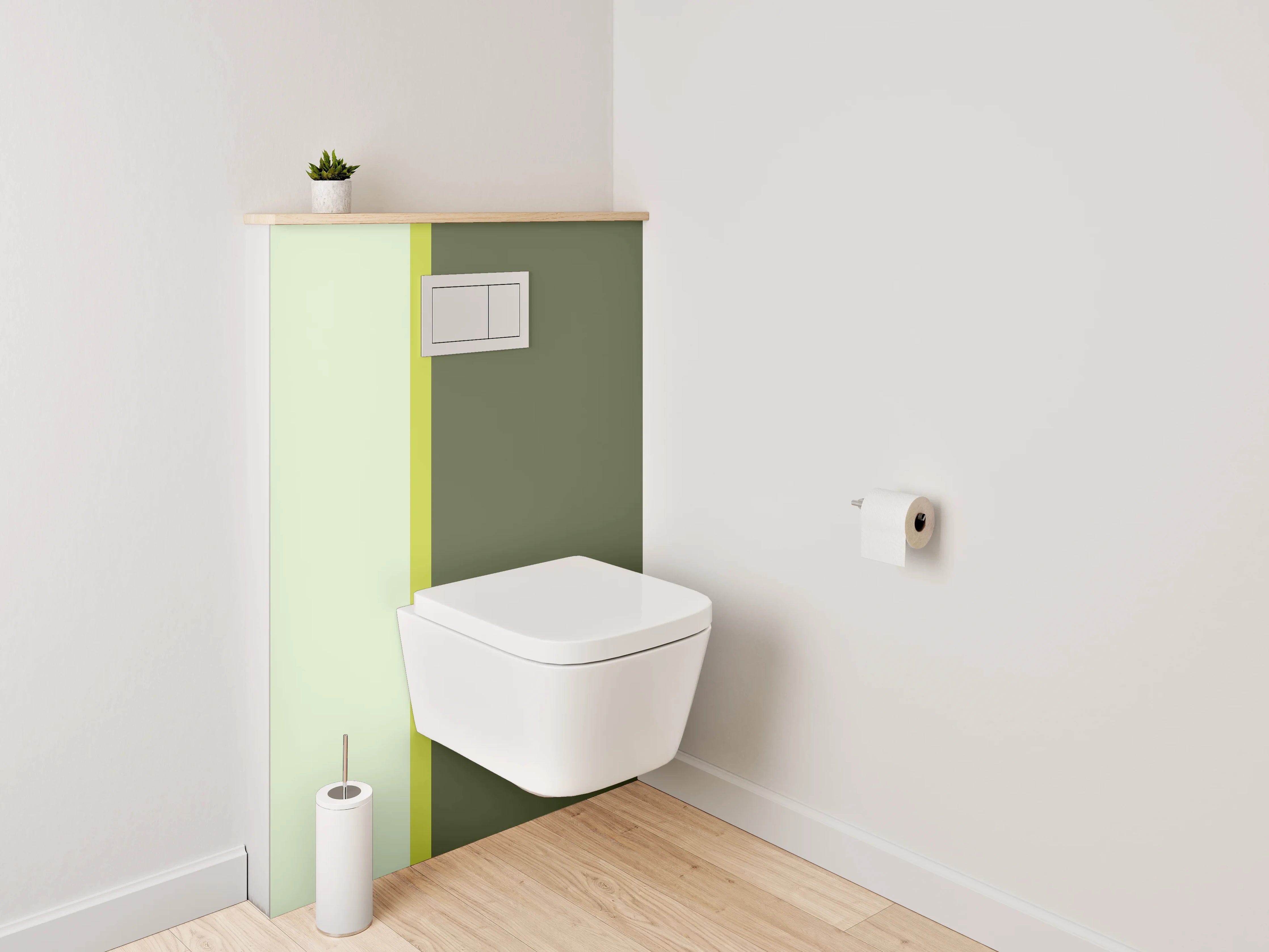 WC-Rückwand - Grüner und Grauer Farbverlauf