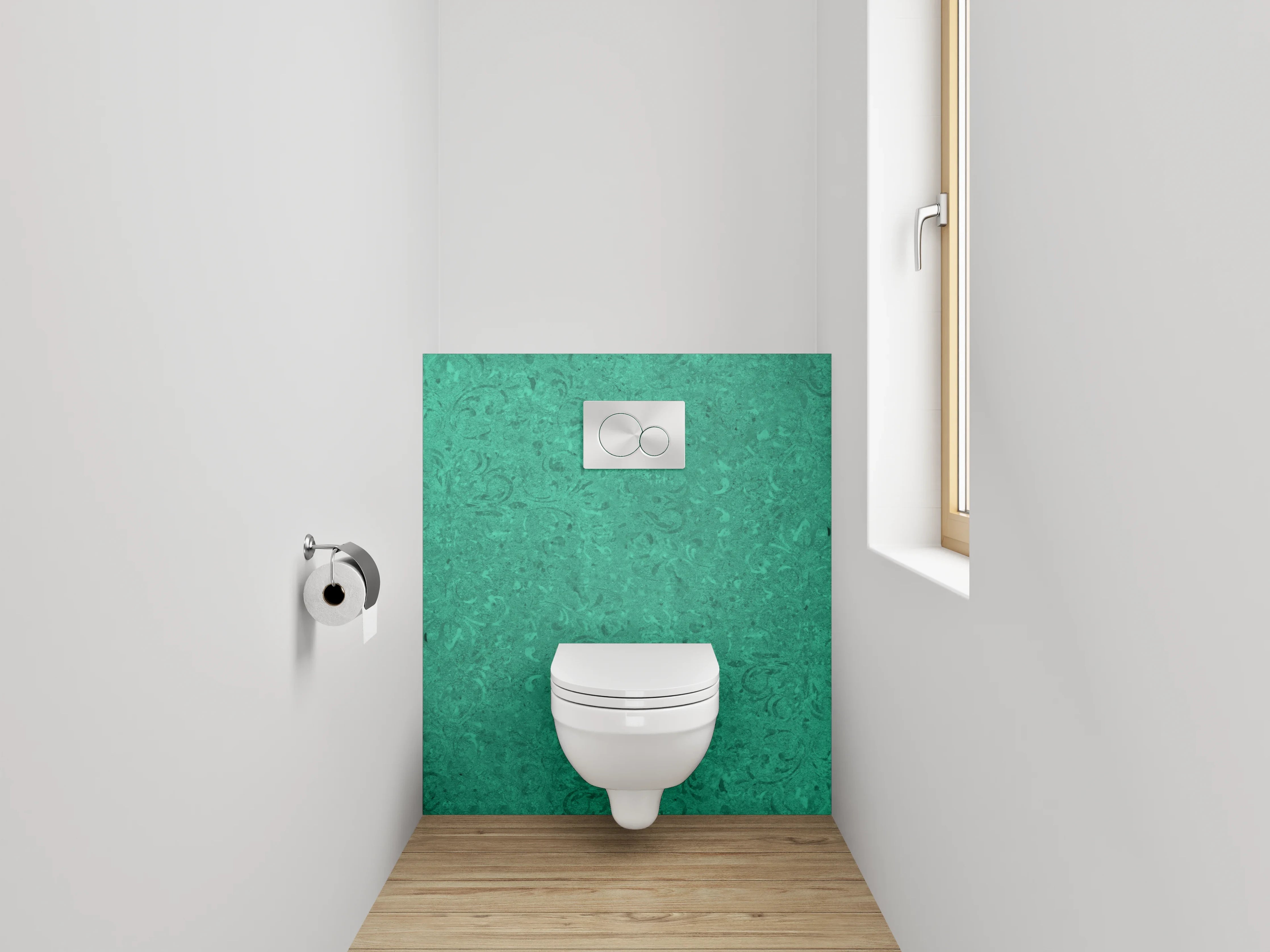 WC-Rückwand - Grünes Vintage Muster Design