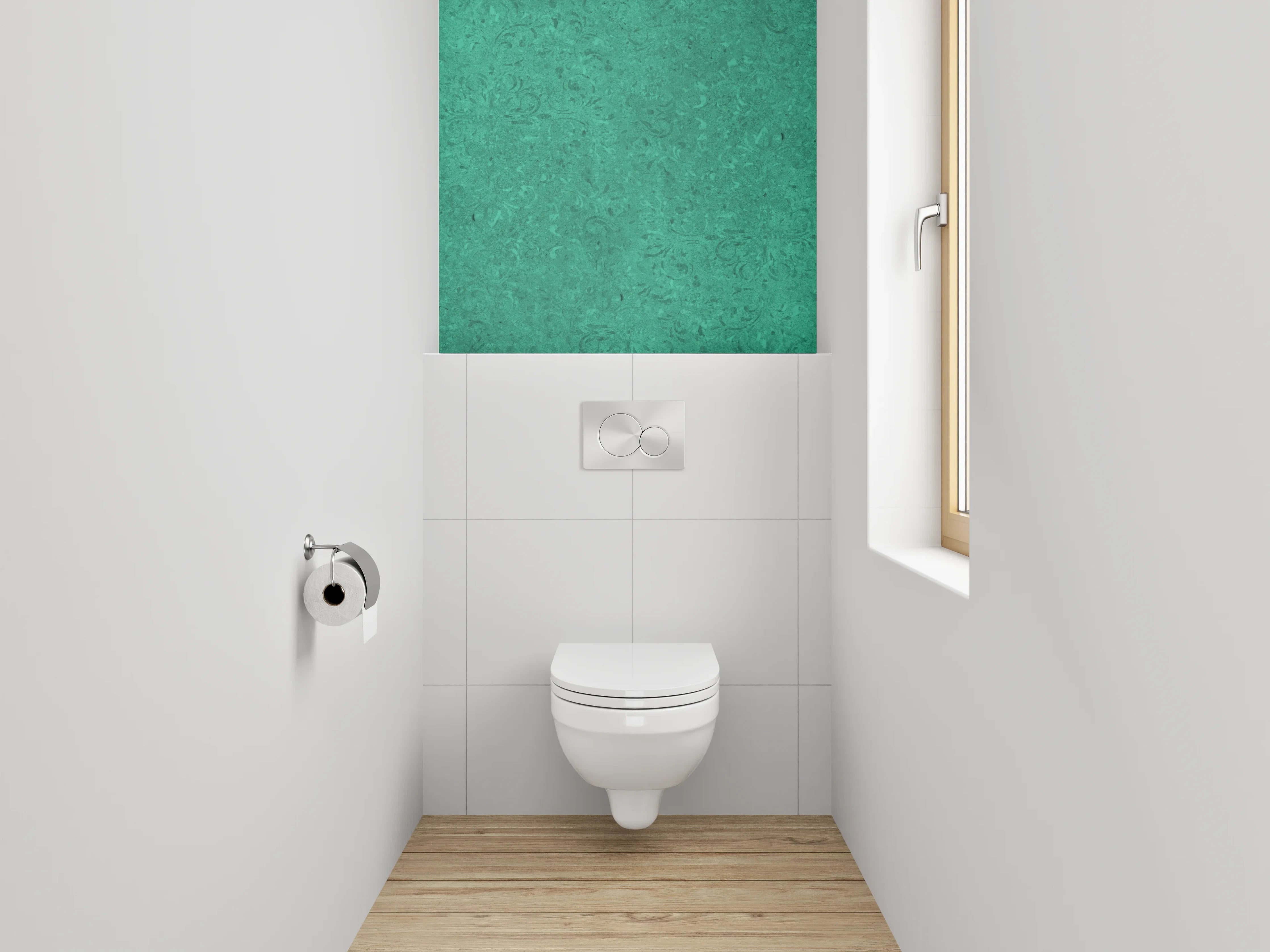WC-Rückwand - Grünes Vintage Muster Design