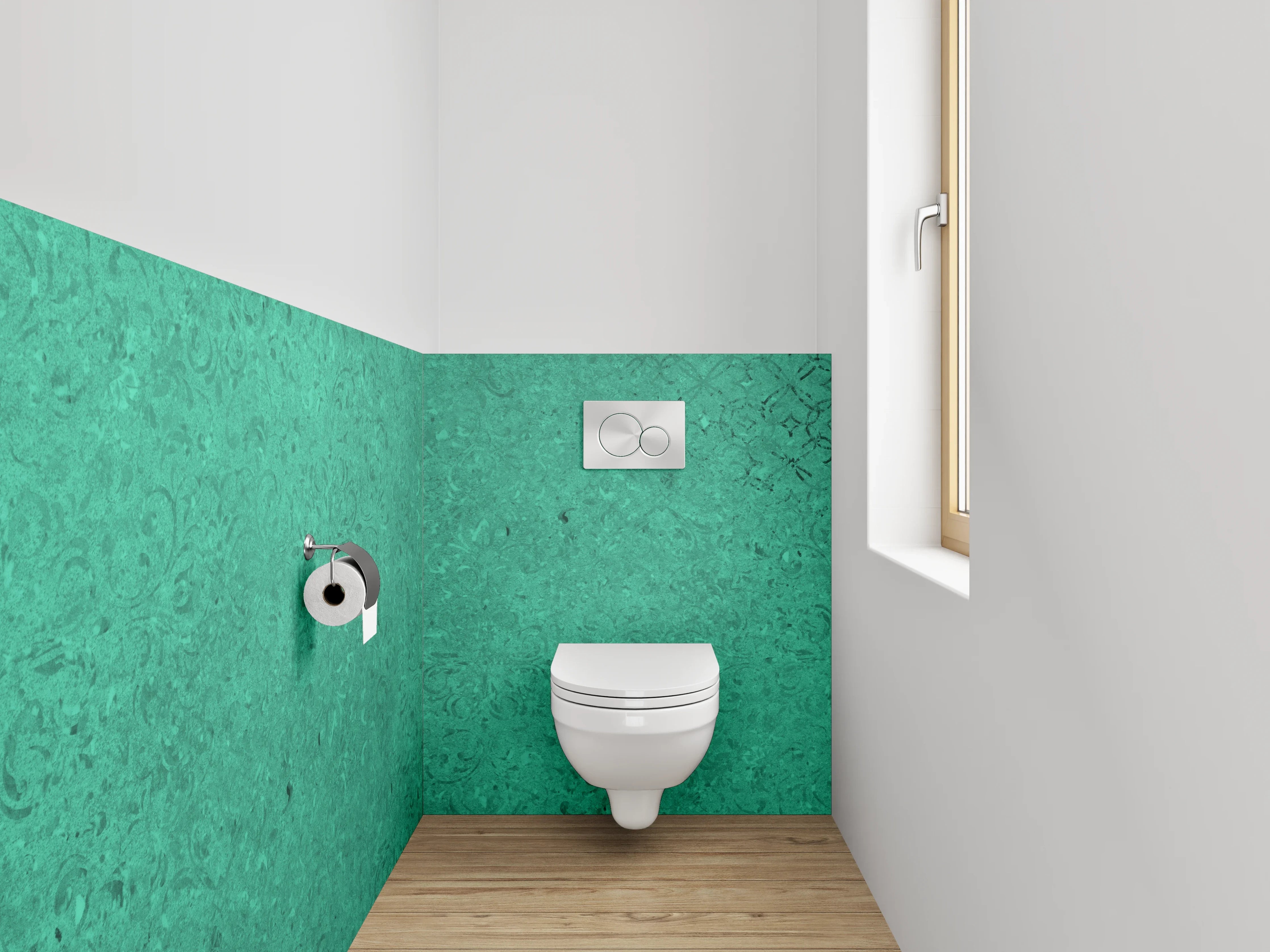 WC-Rückwand - Grünes Vintage Muster Design