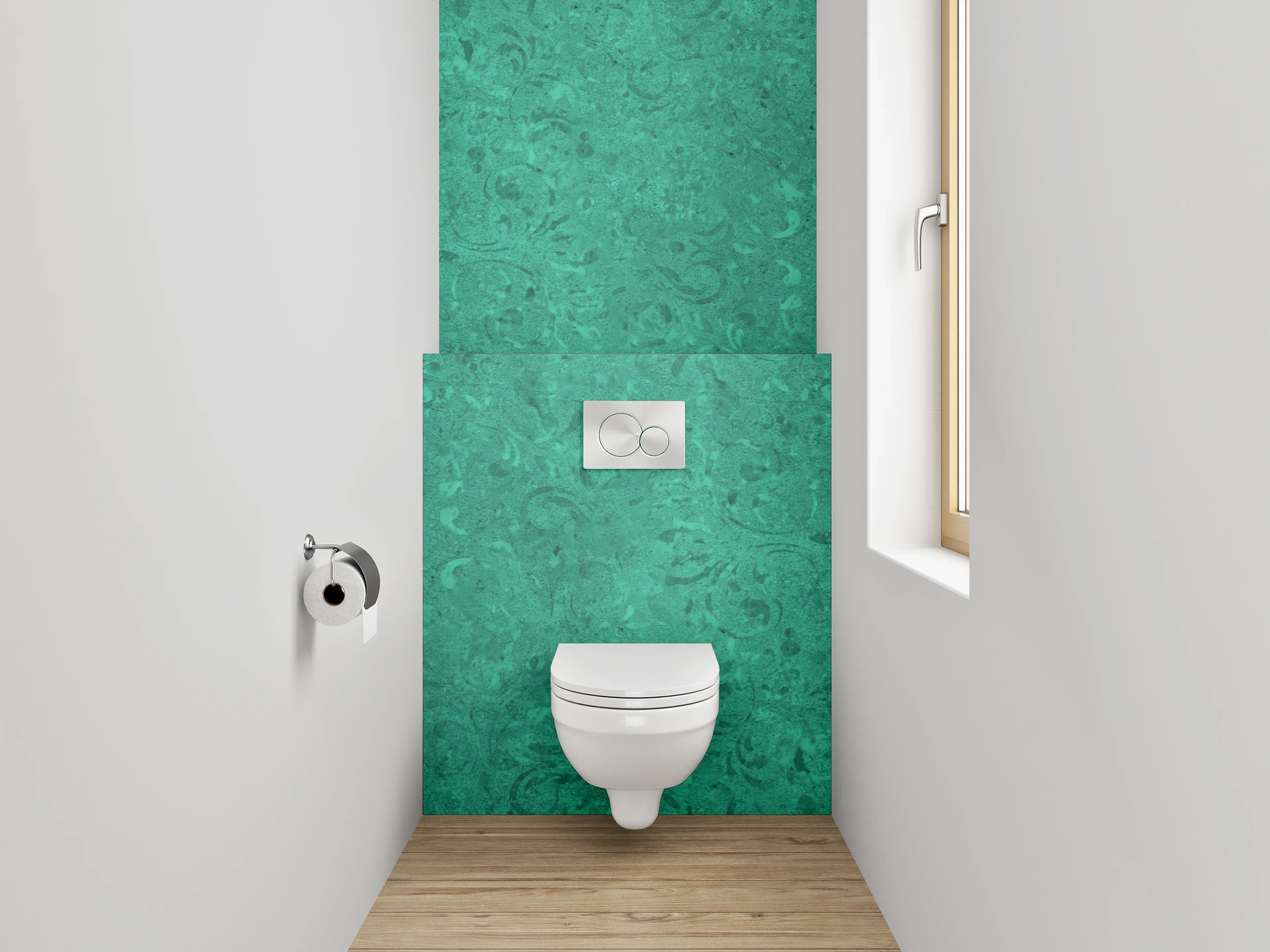 WC-Rückwand - Grünes Vintage Muster Design