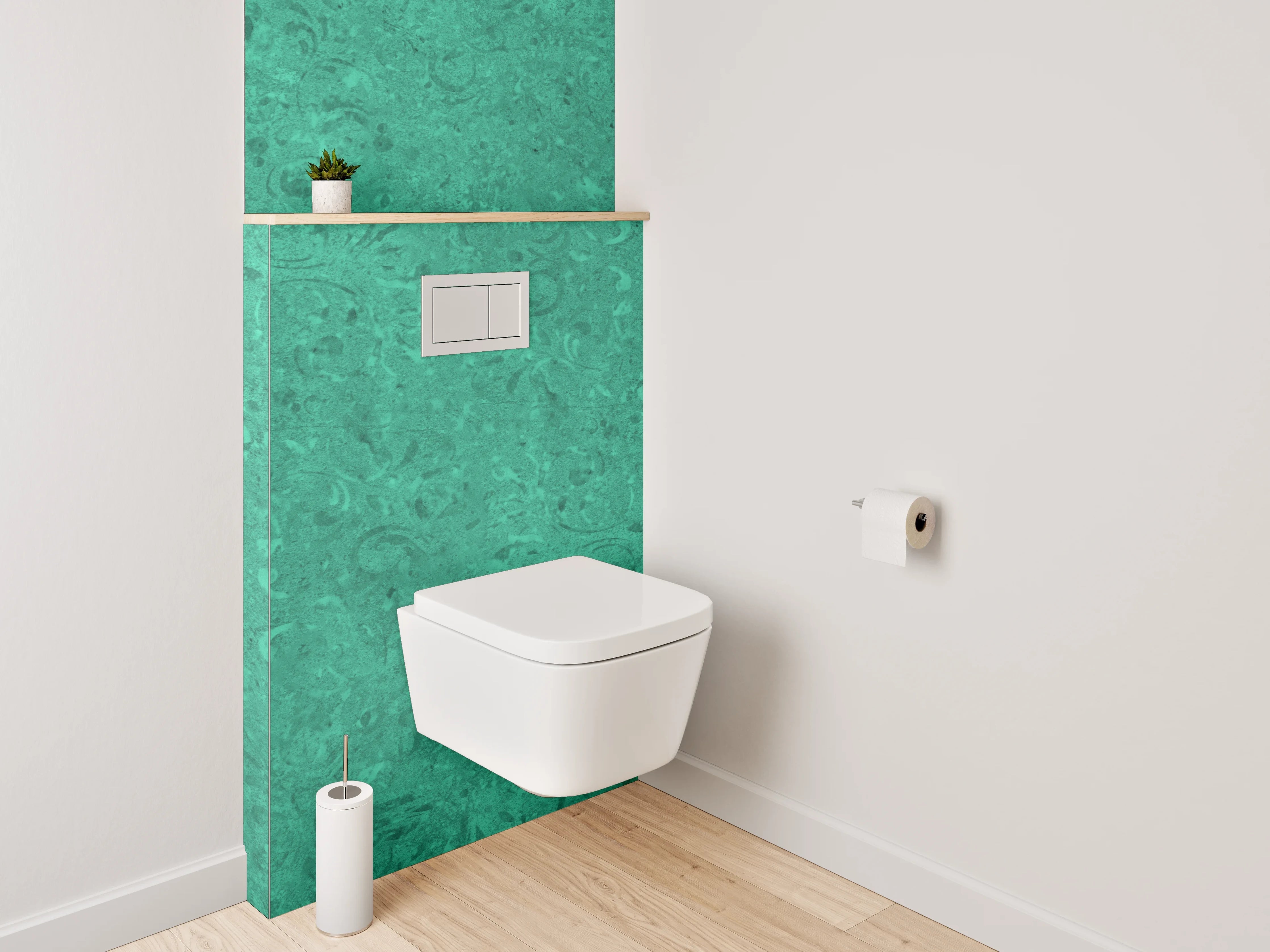 WC-Rückwand - Grünes Vintage Muster Design