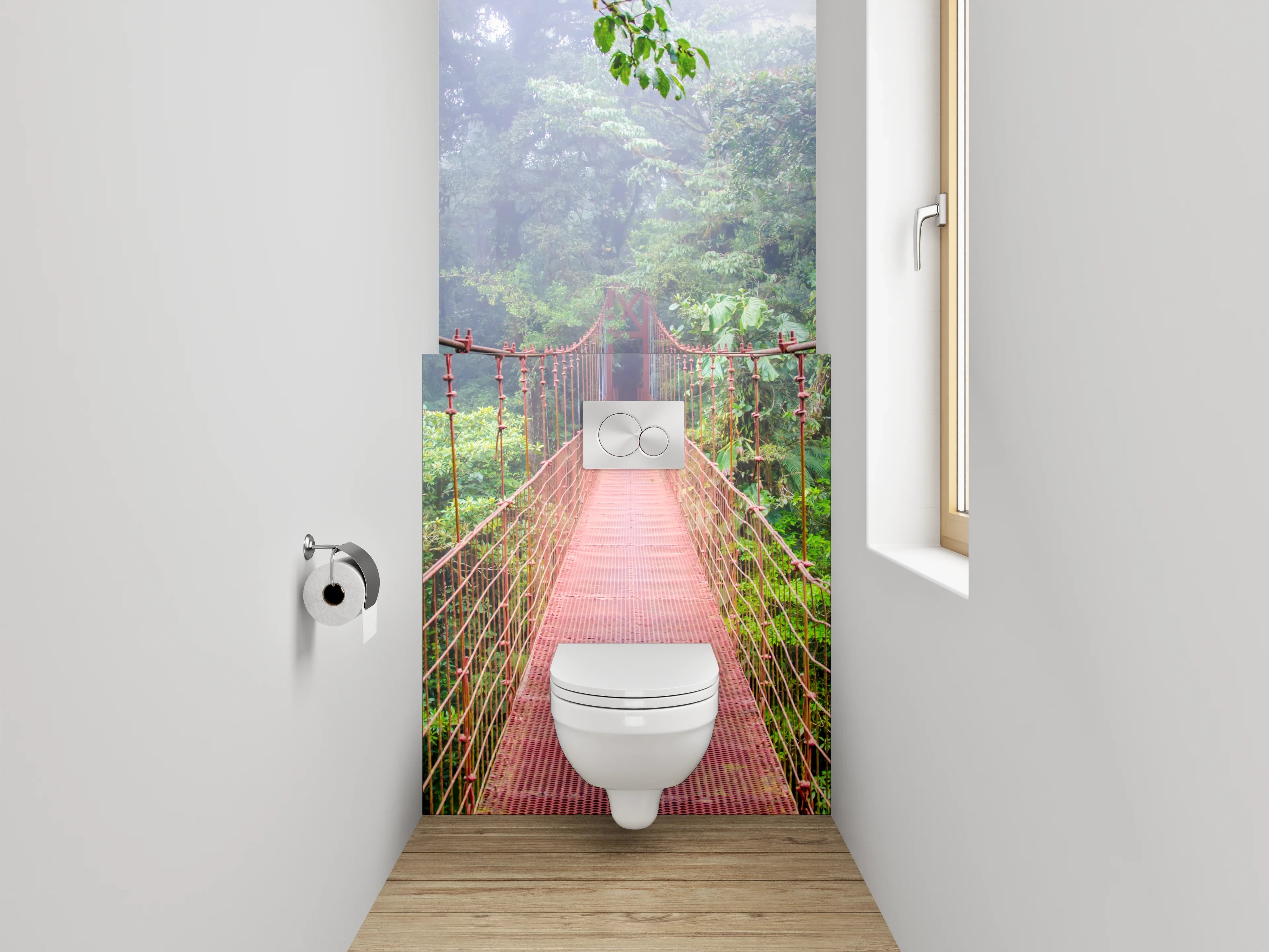 WC-Rückwand - Hängebrücke im tropischen Dschungel