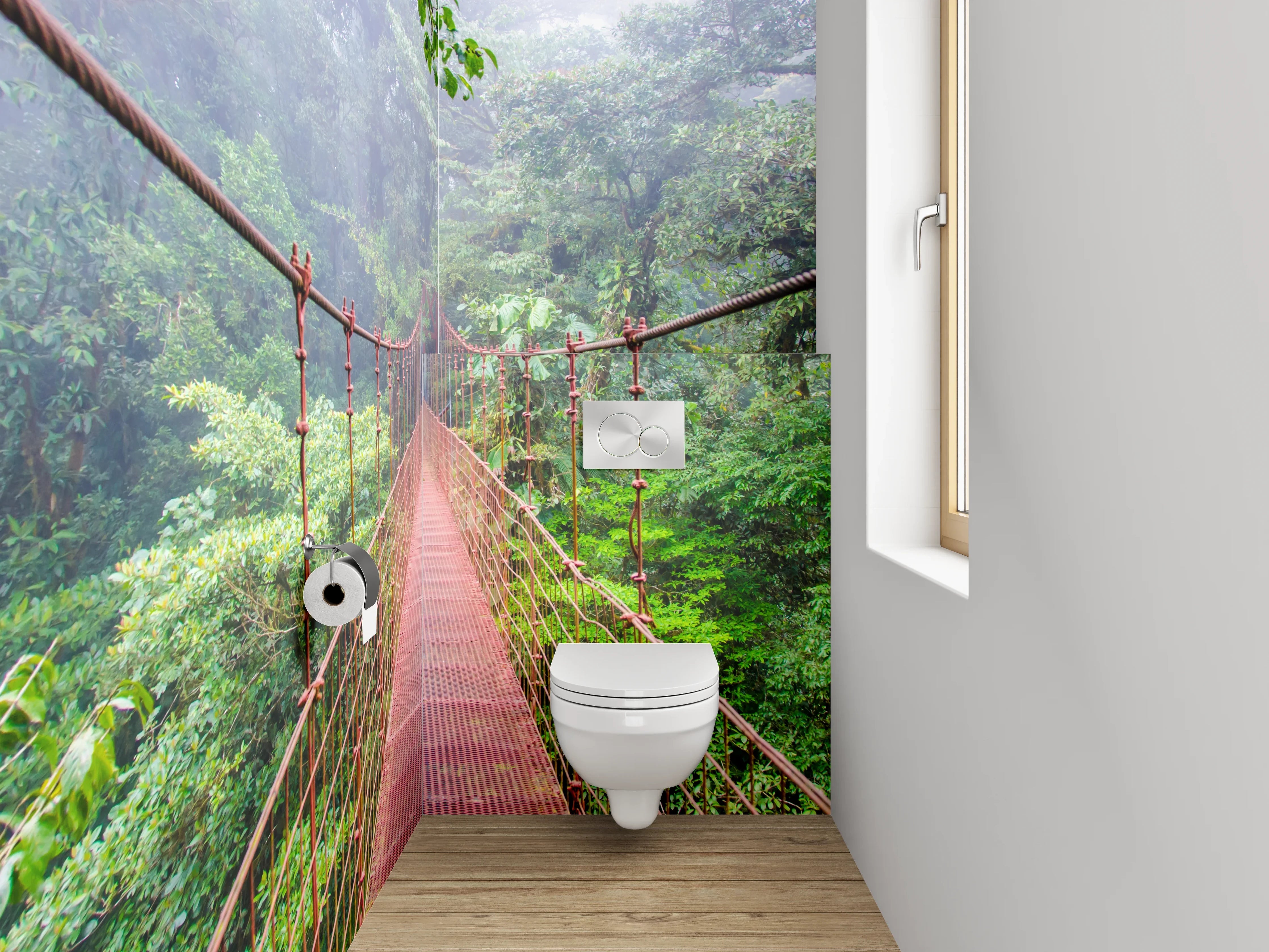 WC-Rückwand - Hängebrücke im tropischen Dschungel