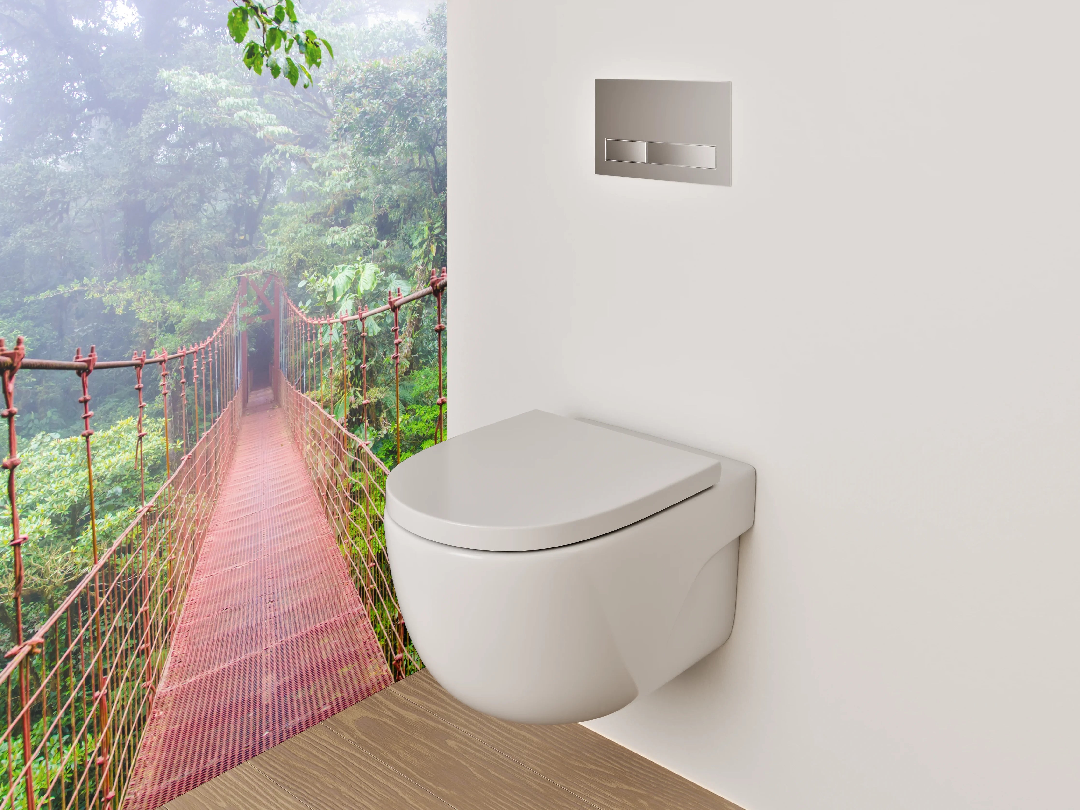 WC-Rückwand - Hängebrücke im tropischen Dschungel