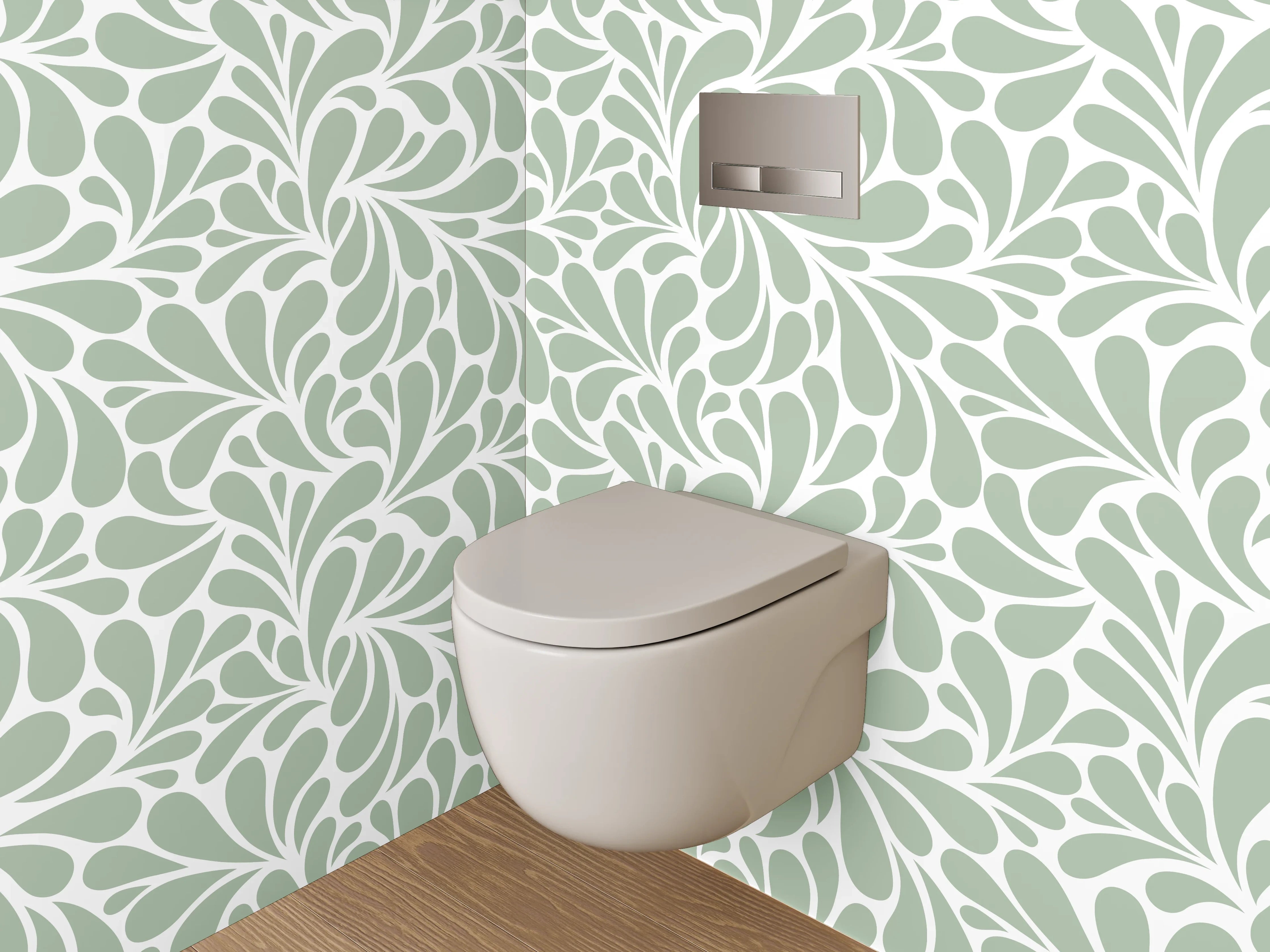 WC-Rückwand - Harmonisches Muster in Sanftgrün