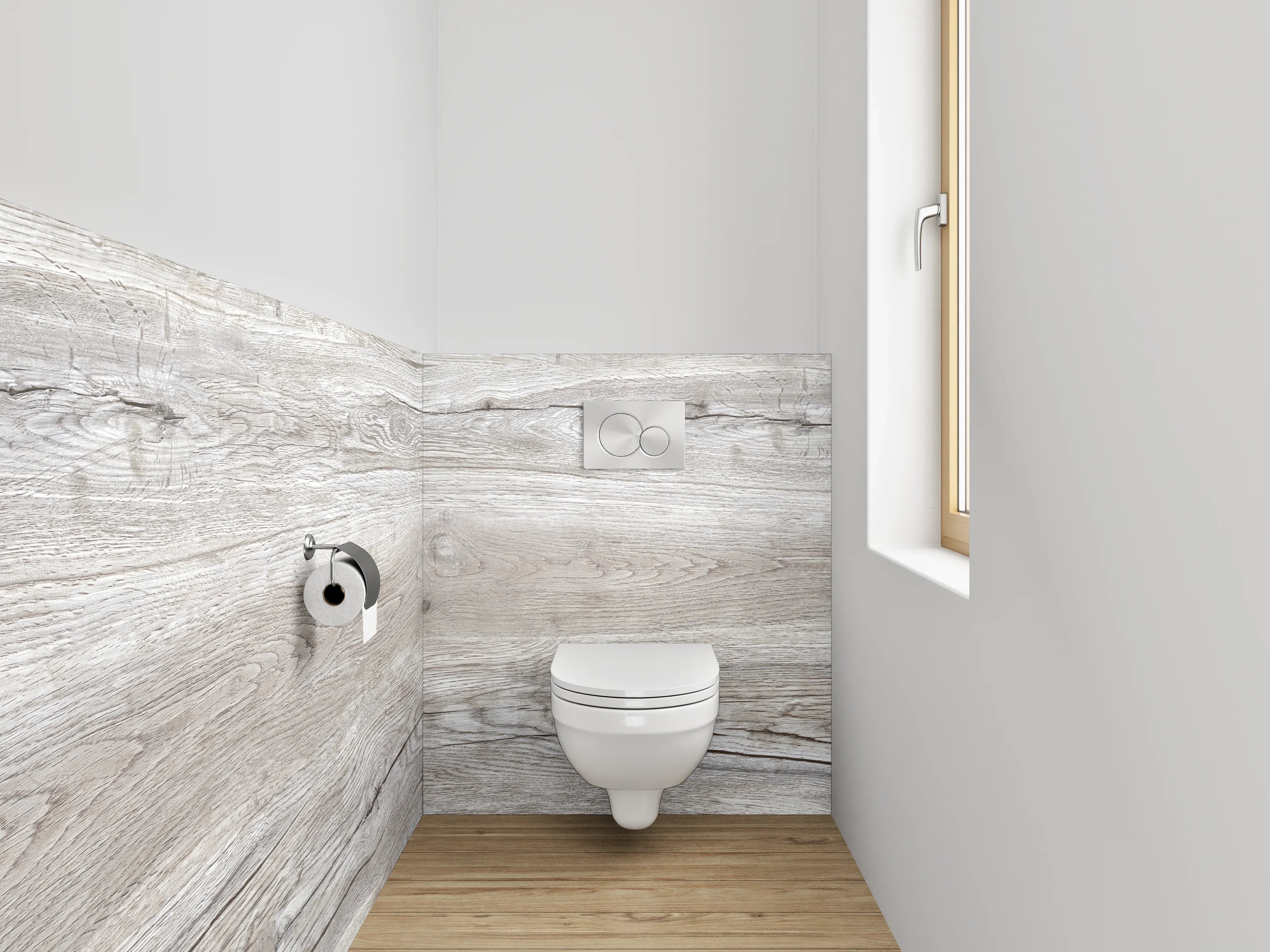 WC-Rückwand - Helle Holzboden-Textur
