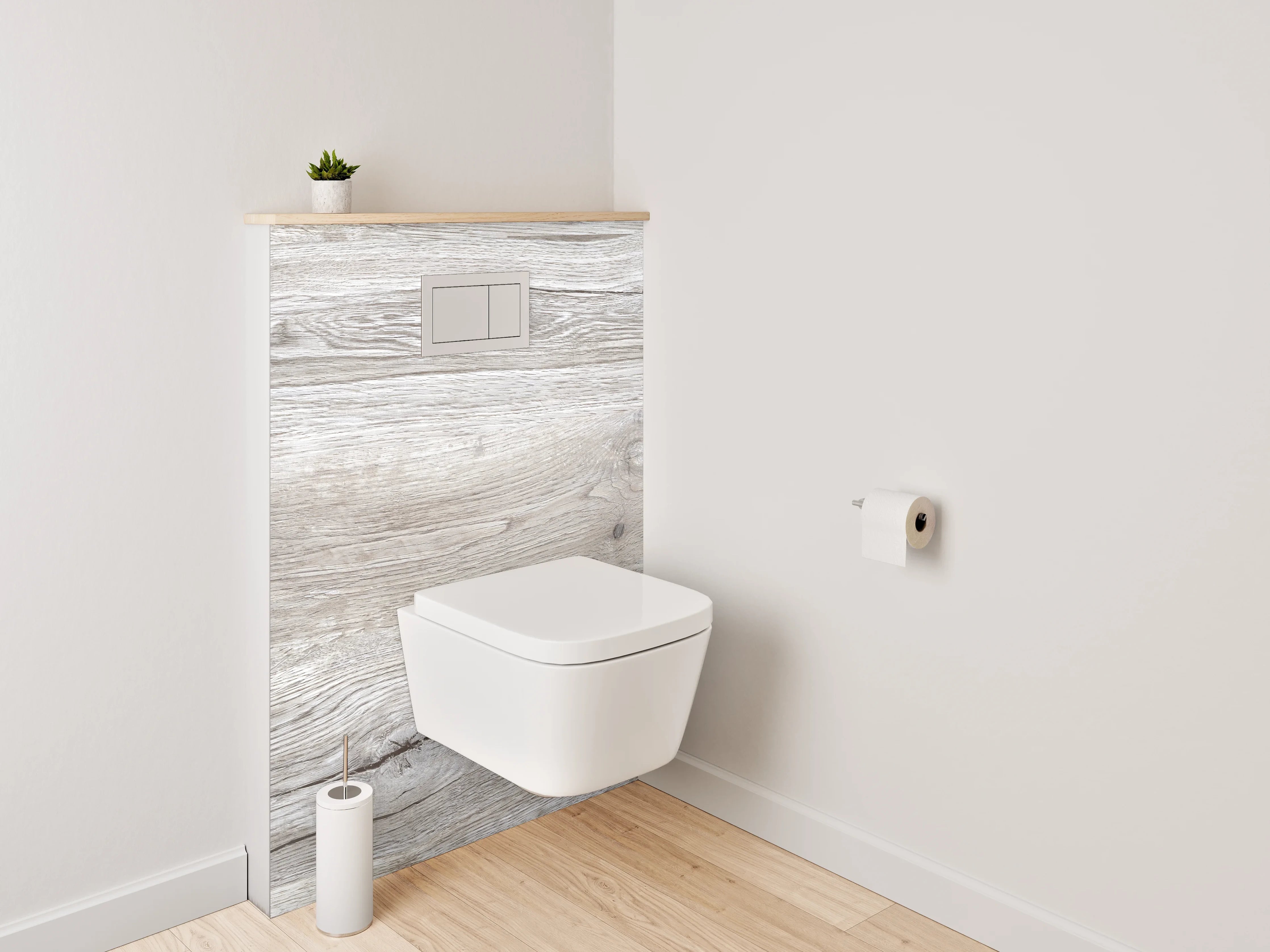 WC-Rückwand - Helle Holzboden-Textur