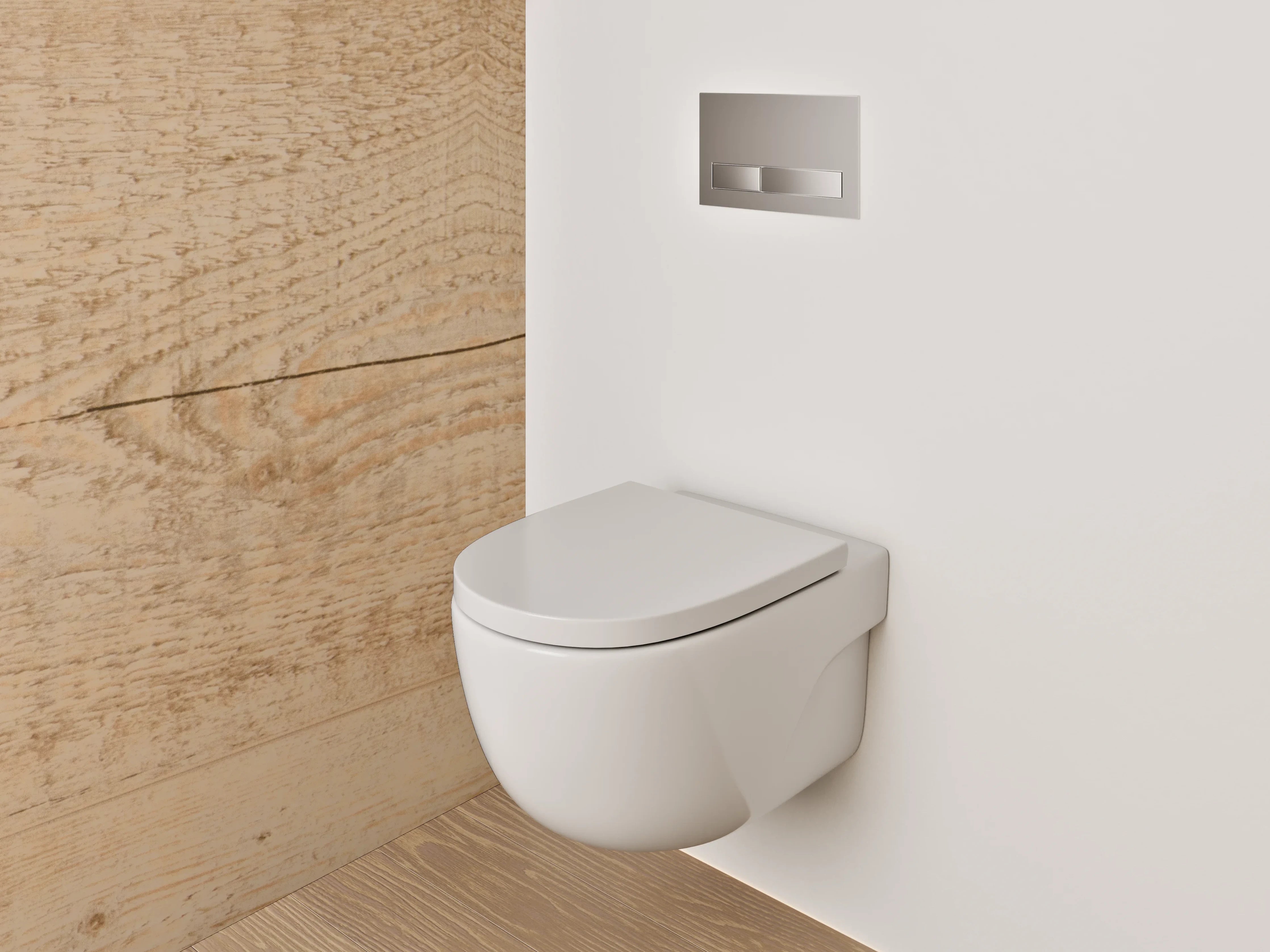 WC-Rückwand - Helle Holzoberfläche mit natürlicher Struktur