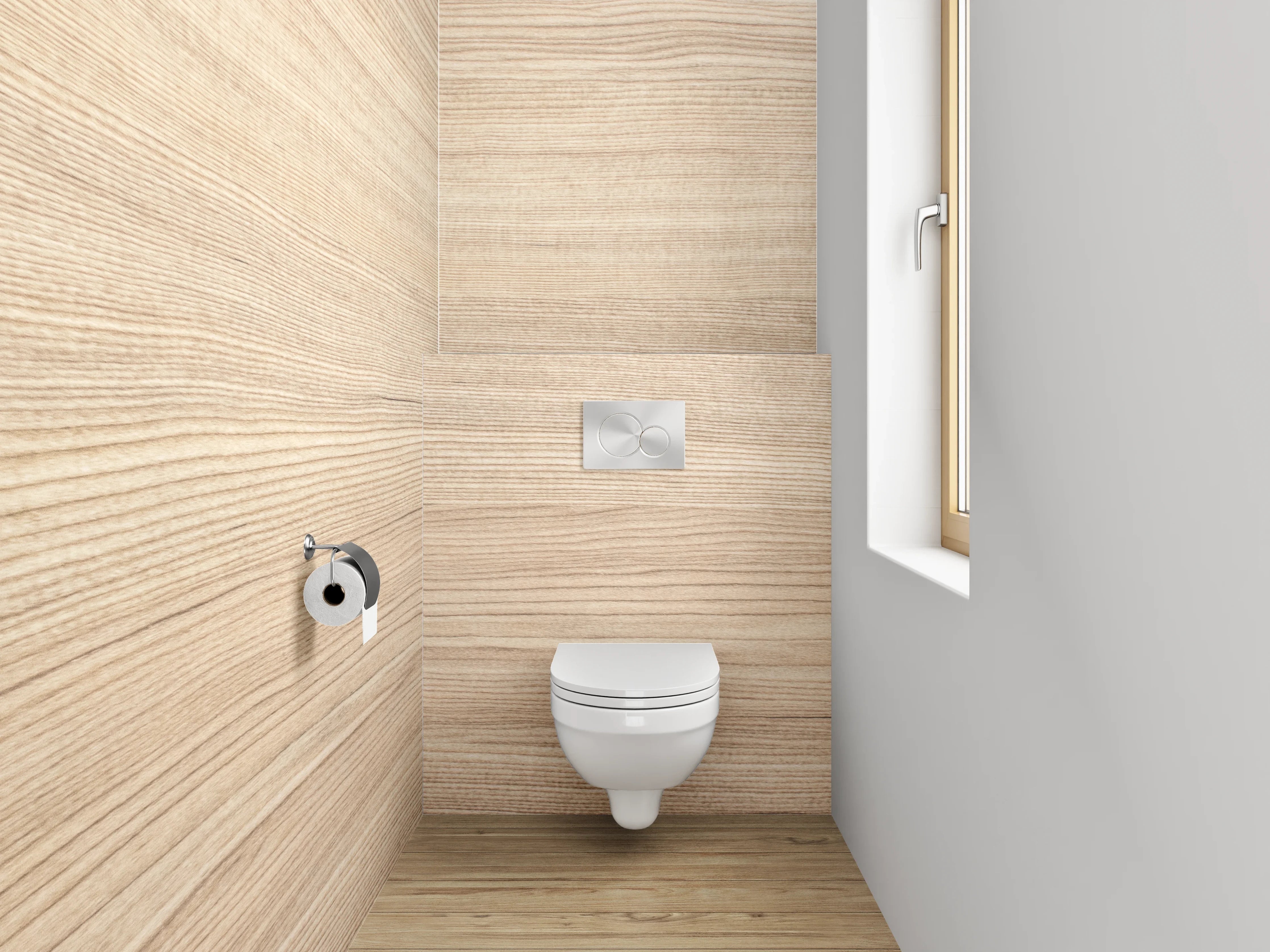 WC-Rückwand - Helle Holzoptik Struktur