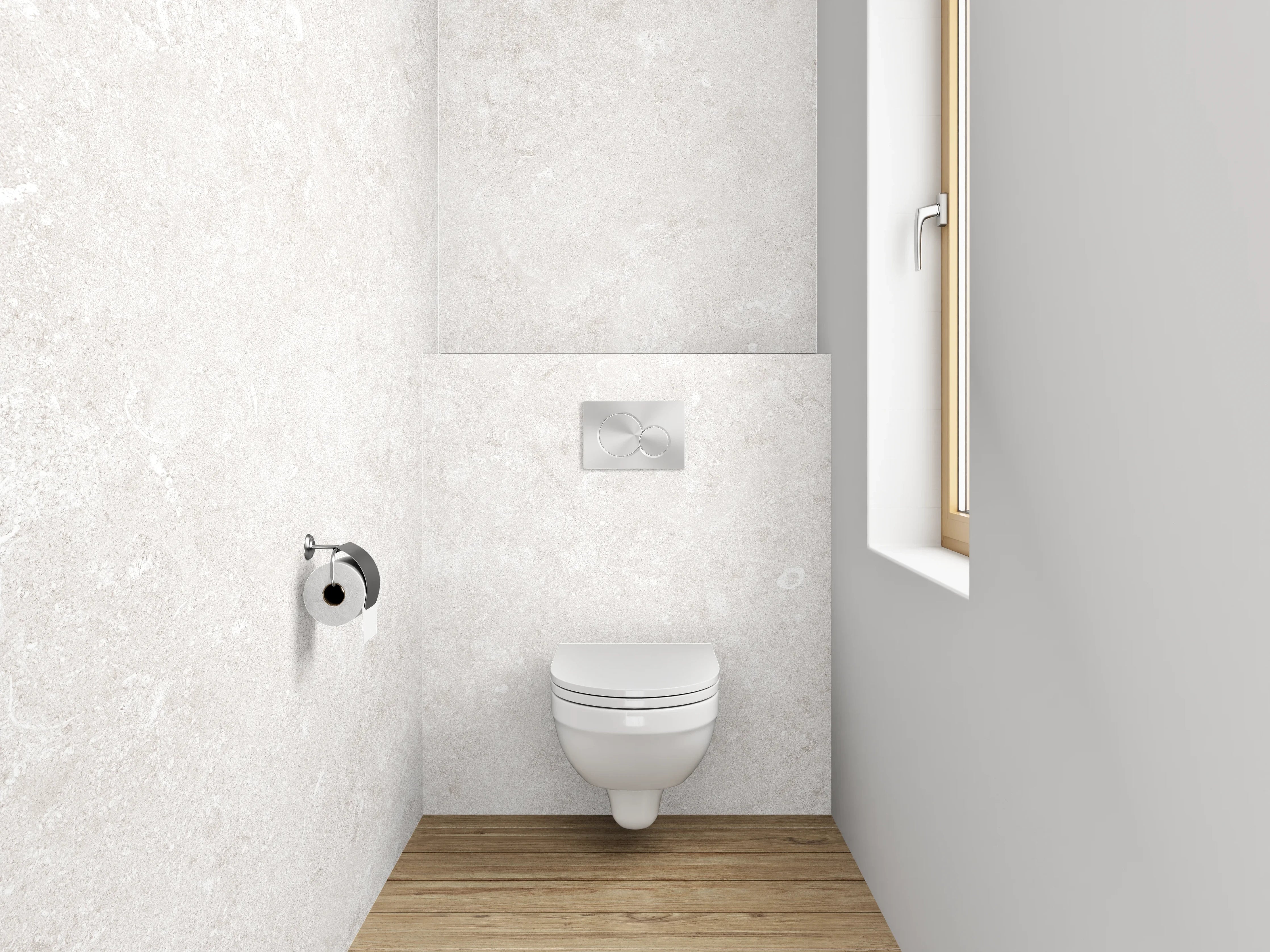 WC-Rückwand - Helle Marmor-Optik Weiß Grau