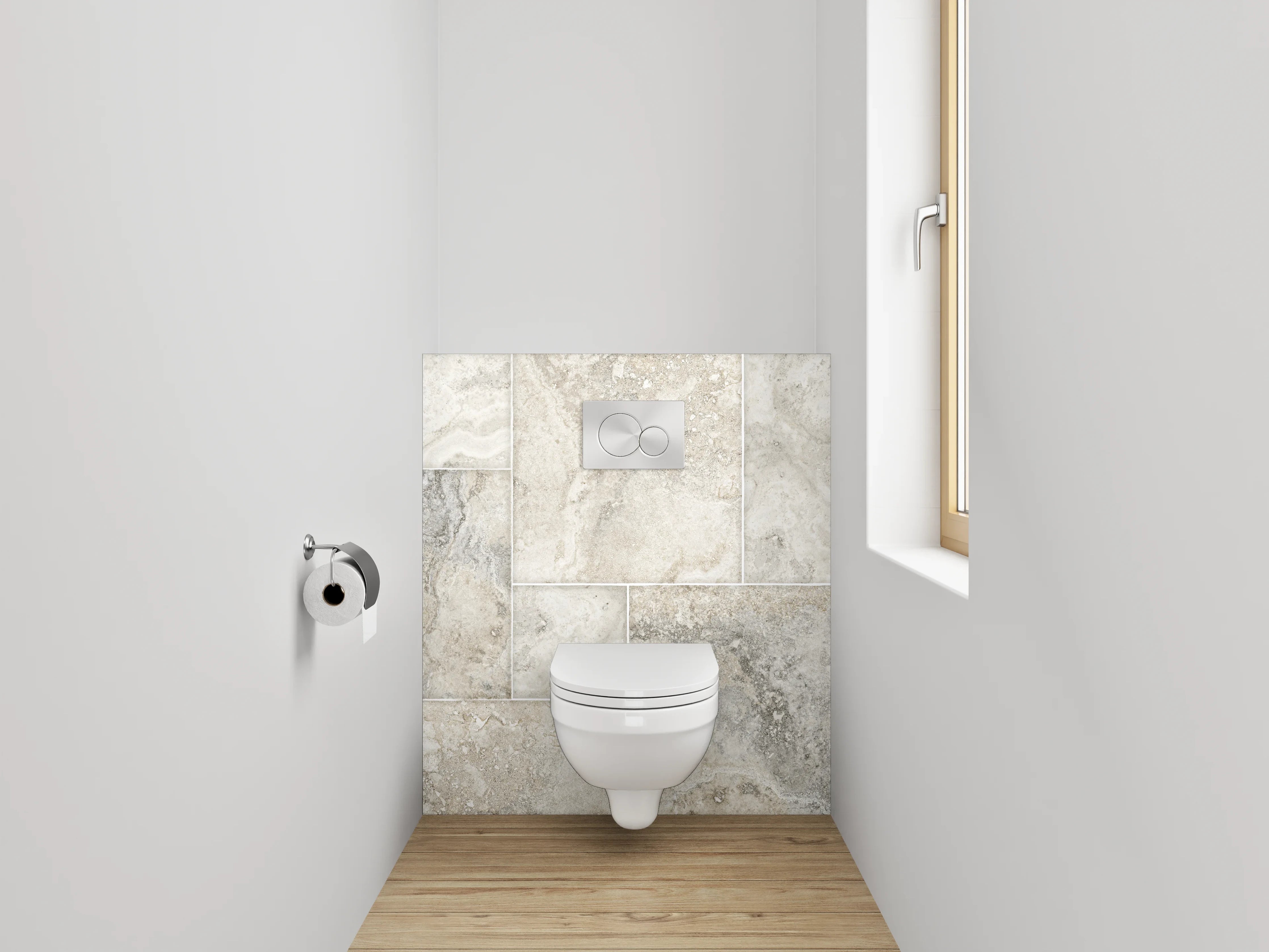 WC-Rückwand - Helle Marmoroptik Fliesenmuster